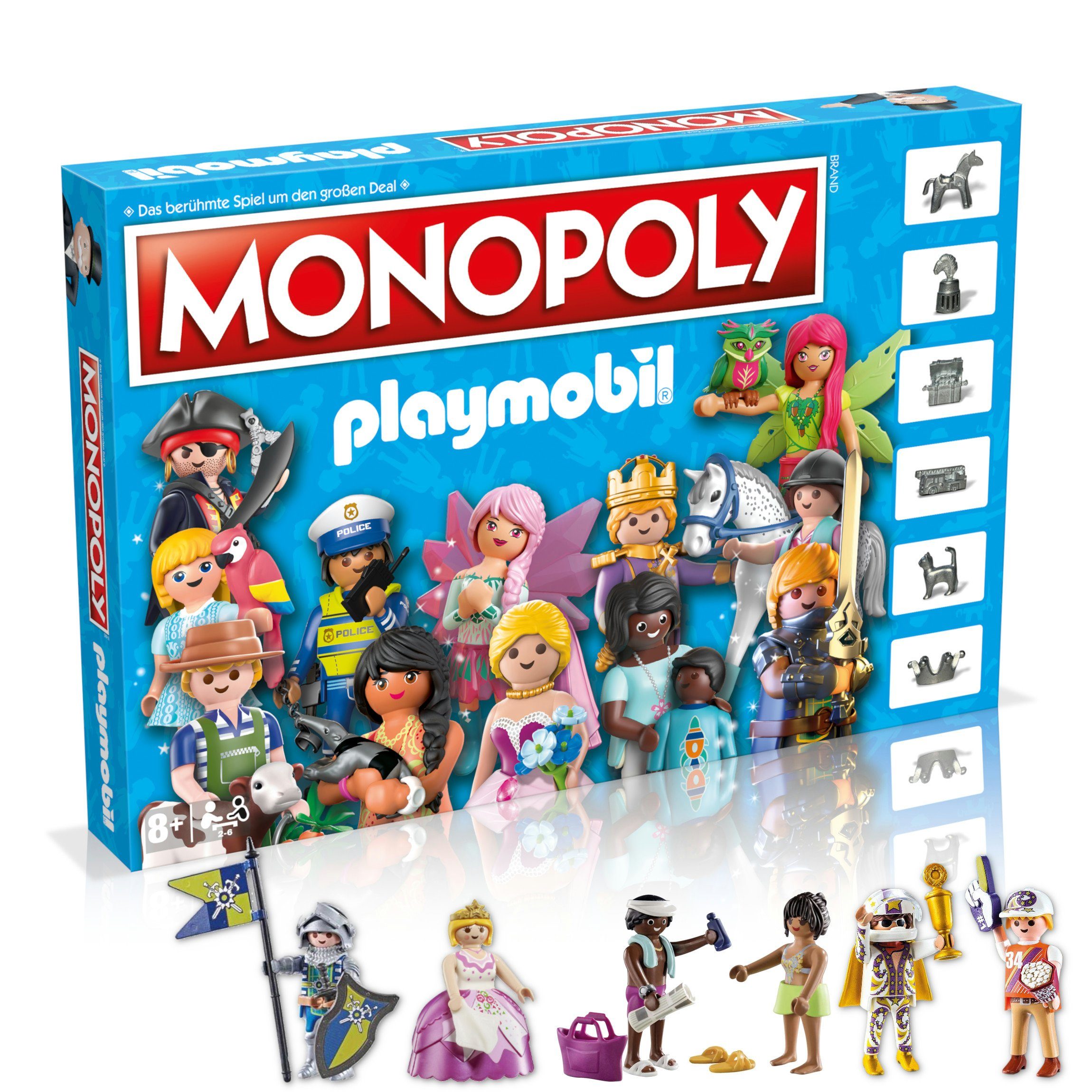 Winning Moves Spiel Monopoly - Playmobil + 6 extra Spielfiguren, Brettspiel