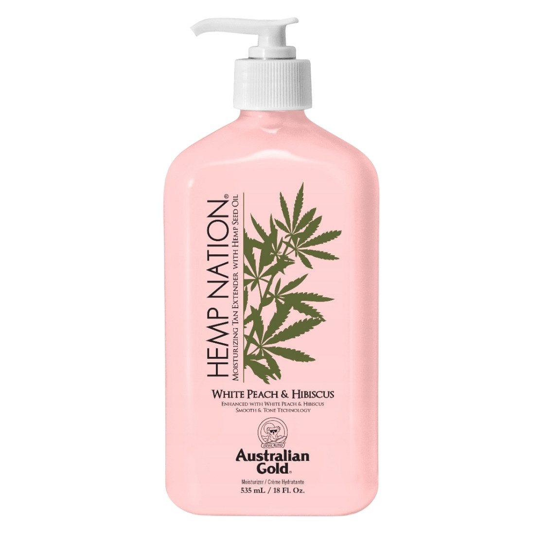 Australian Gold After Sun-Lotion Australian Gold Hemp Nation White Peach Hibiscus Lotion 535 ml, 1-tlg., HydraRich mit Hanfsamenöl und Omega 3 und 6