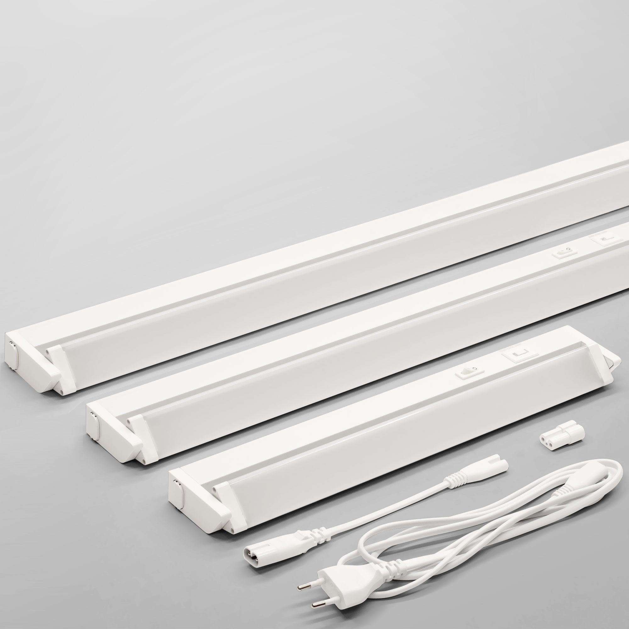 Maxkomfort LED Unterbauleuchte schwenkbar & 3-Stufen-Dimmfunktion - 36cm/56cm/90cm in Weiß/Grau, LED fest integriert, 3 Lichtfarben, Warmweiß/Kaltweiß/Neutralweiß, 3000K/4000K/6000K, Küchenleuchte 3-Stufen-Dimmbar, schwenkbar, 3 Lichtfarben, IP20