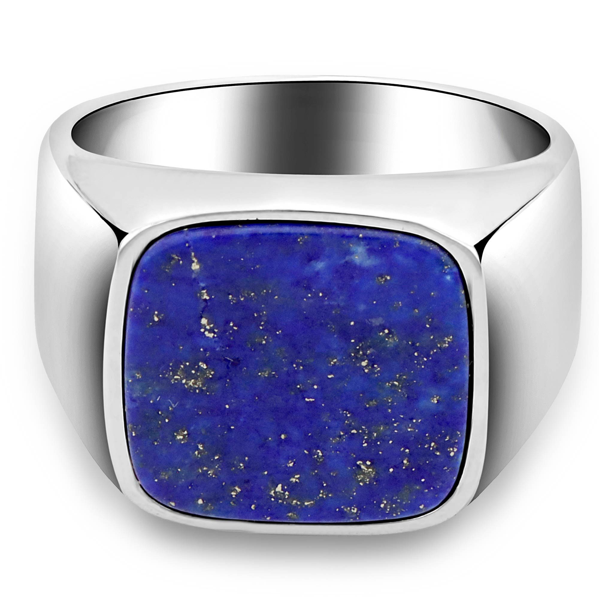 Tony Fein Siegelring Lapislazuli Massiv 925 Sterling Silber Gestempelt Hochglanz, mit Lapislazuli Stein