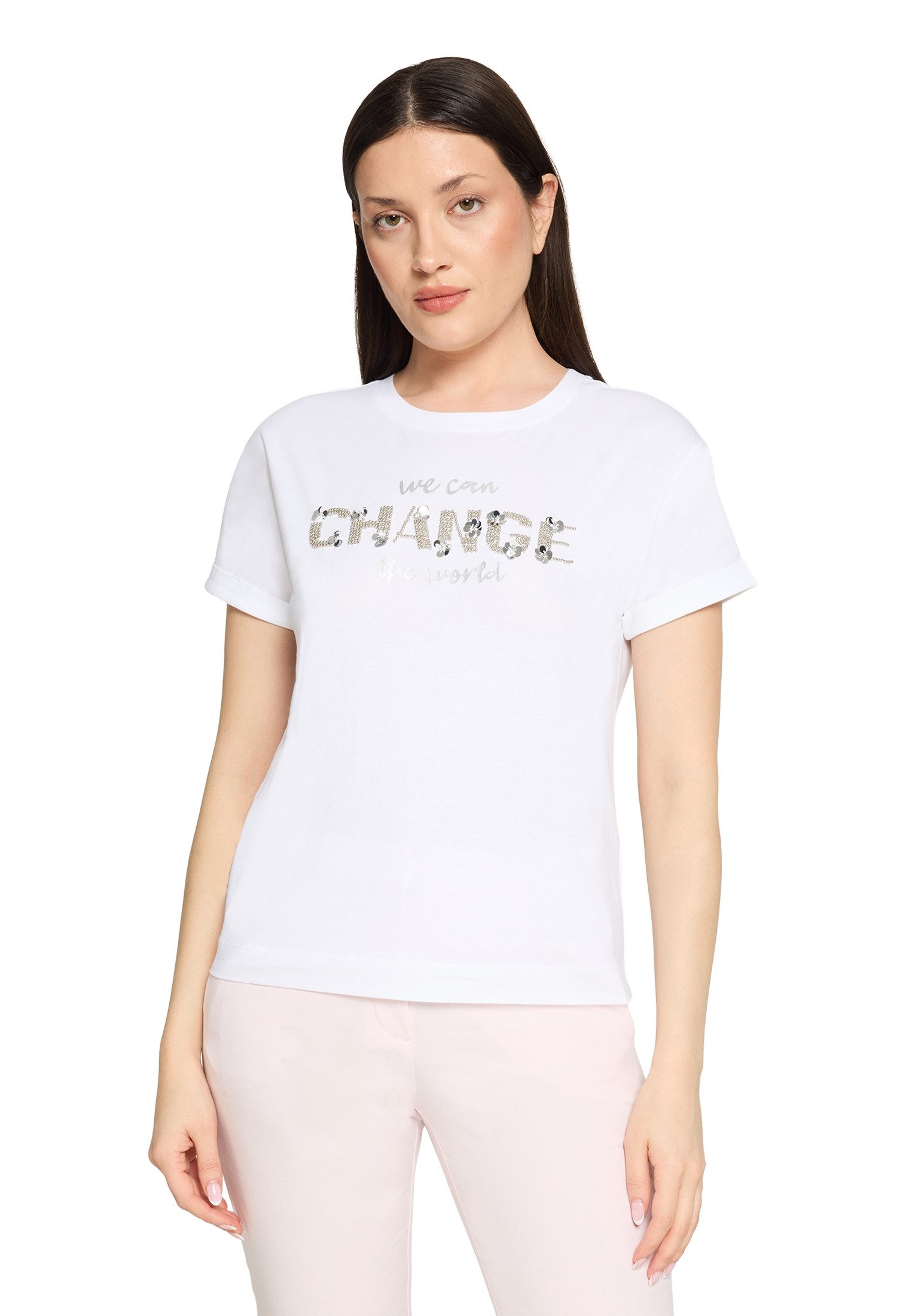 Betty&Co Kurzarmshirt Damen mit Stickerei (1-tlg)