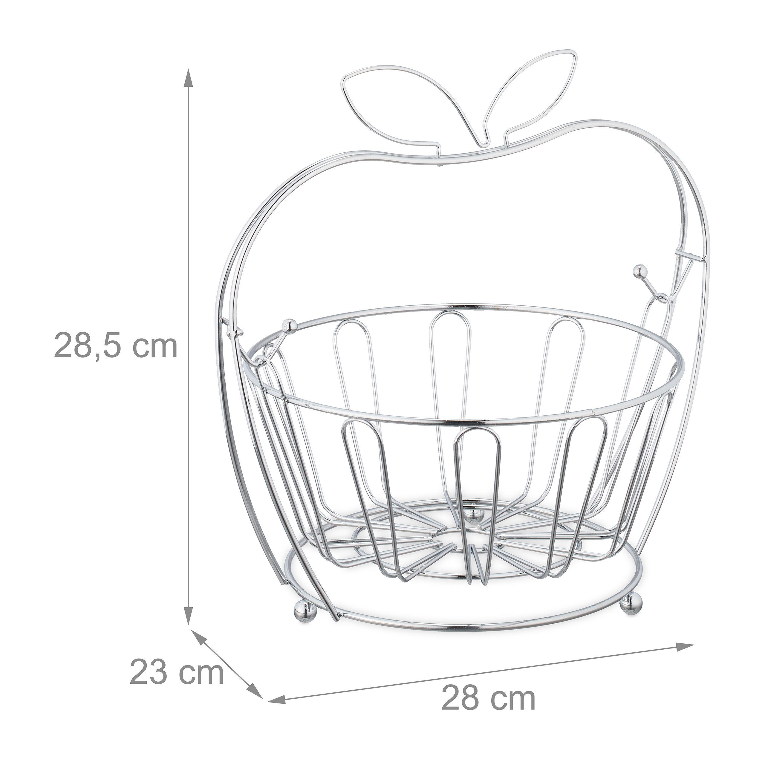 relaxdays aus "Apfel" Obstschale Obstschale Metall, Eisen