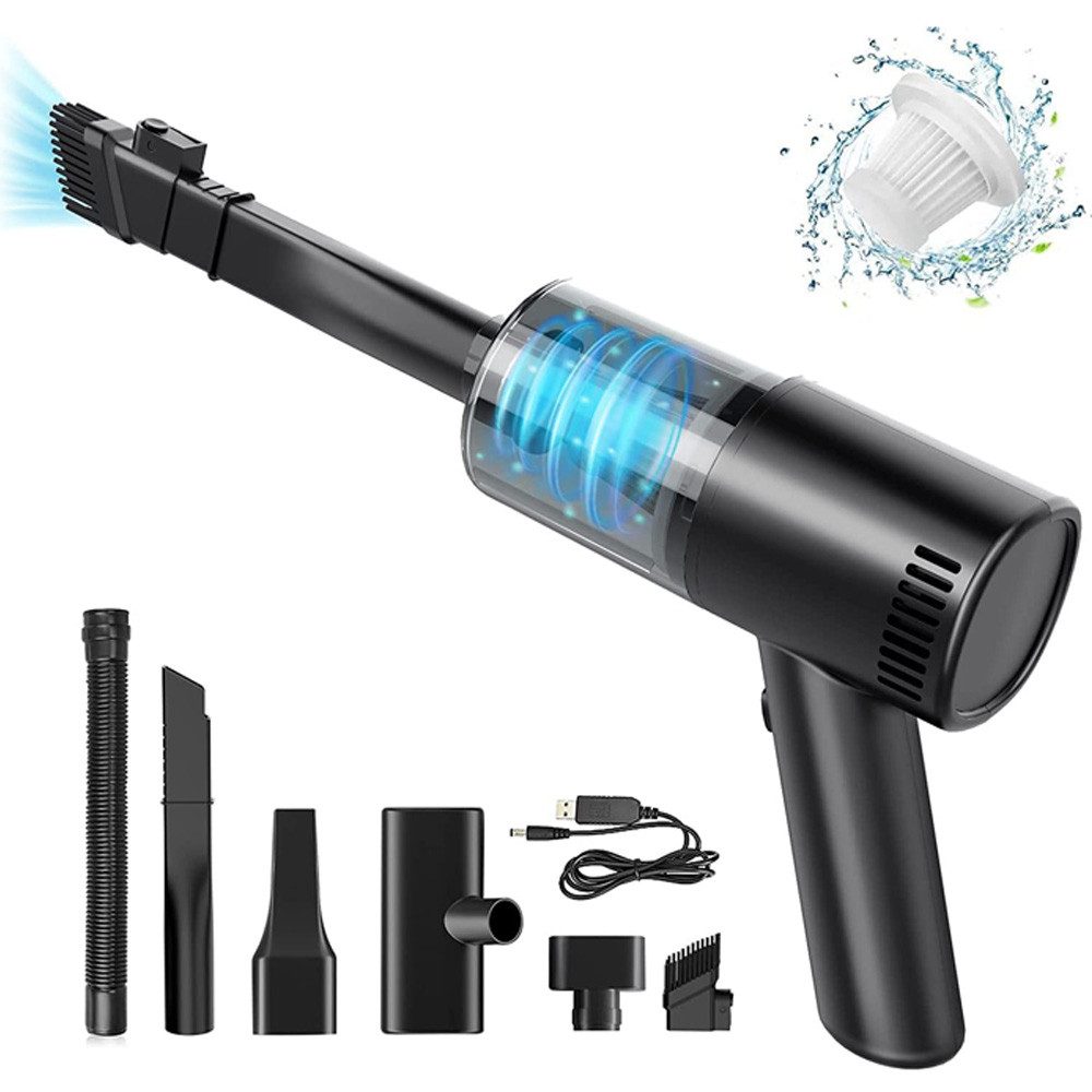 TUWENA Akku-Handstaubsauger Kabelloser Auto-Staubsauger, 9000Pa USB aufladbar Tragbar Staubsauger