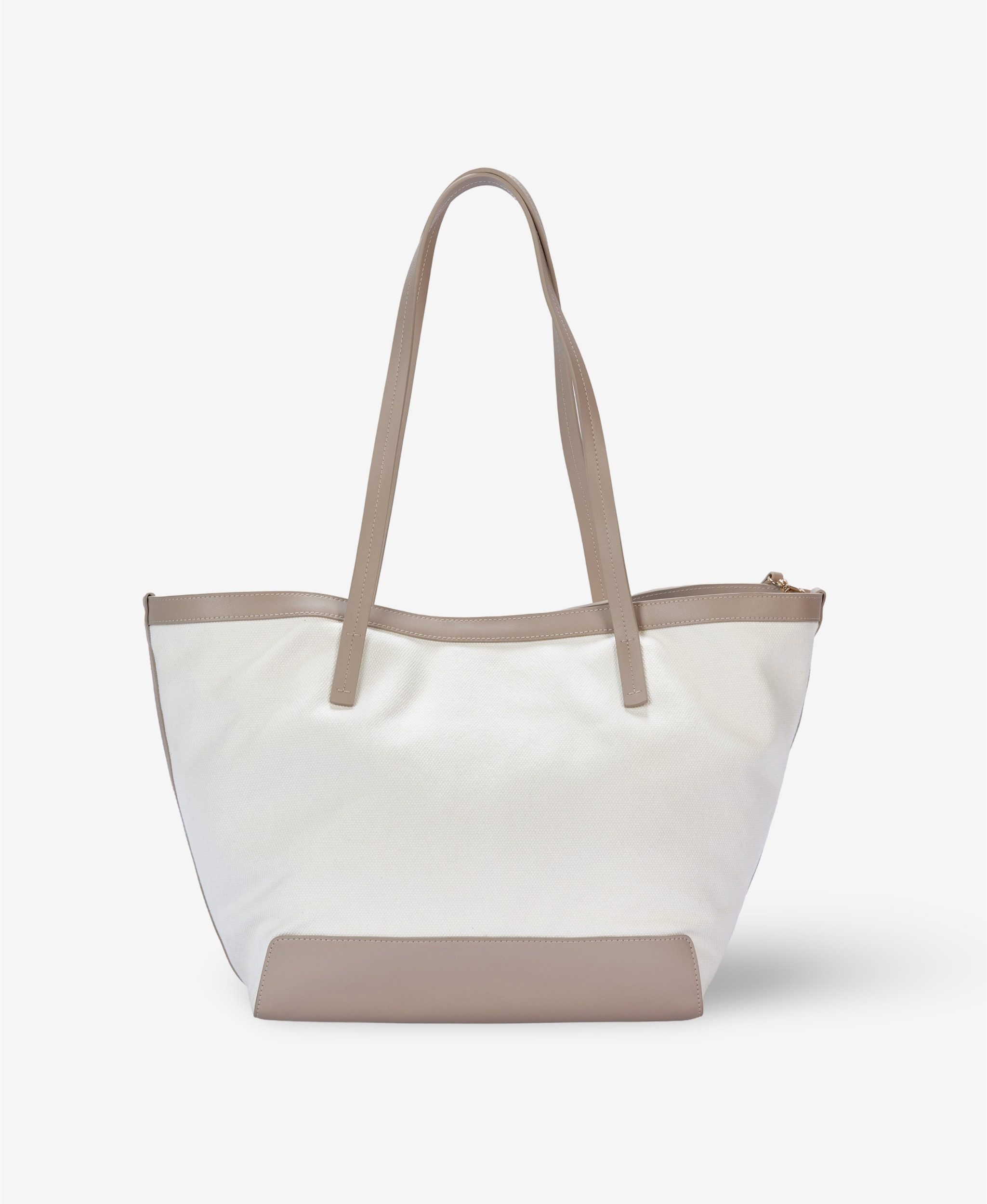 GLAMIRA Schultertasche DailyCompanion Weiße Schultertasche (Set, 2-tlg), echt Leder, Bio-Baumwolle