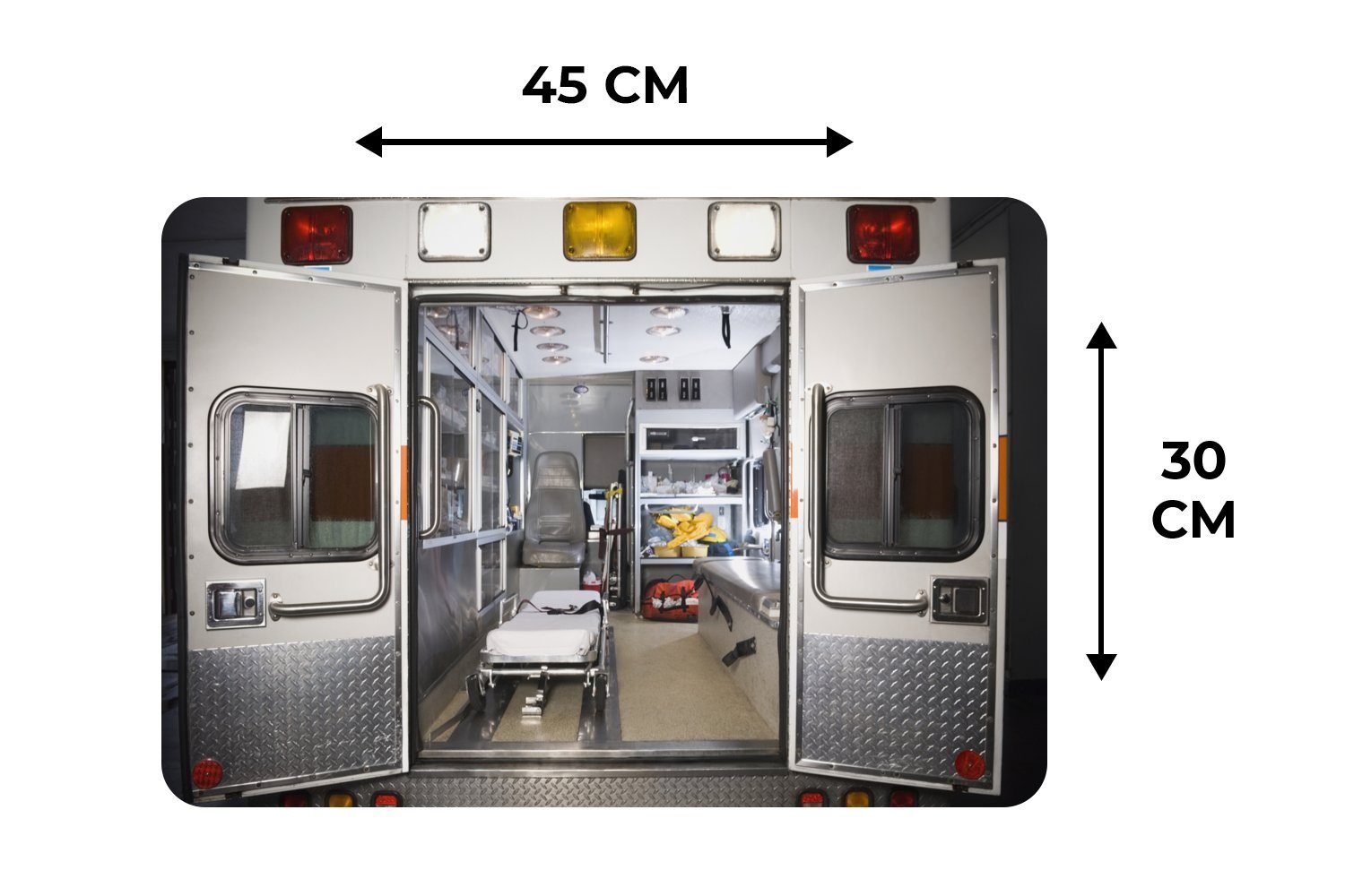 Krankenwagen Platzset, offenen mit Platzdecken, Platzset, Türen, Schmutzabweisend Platzmatte, Tischmatten, MuchoWow, (6-St),