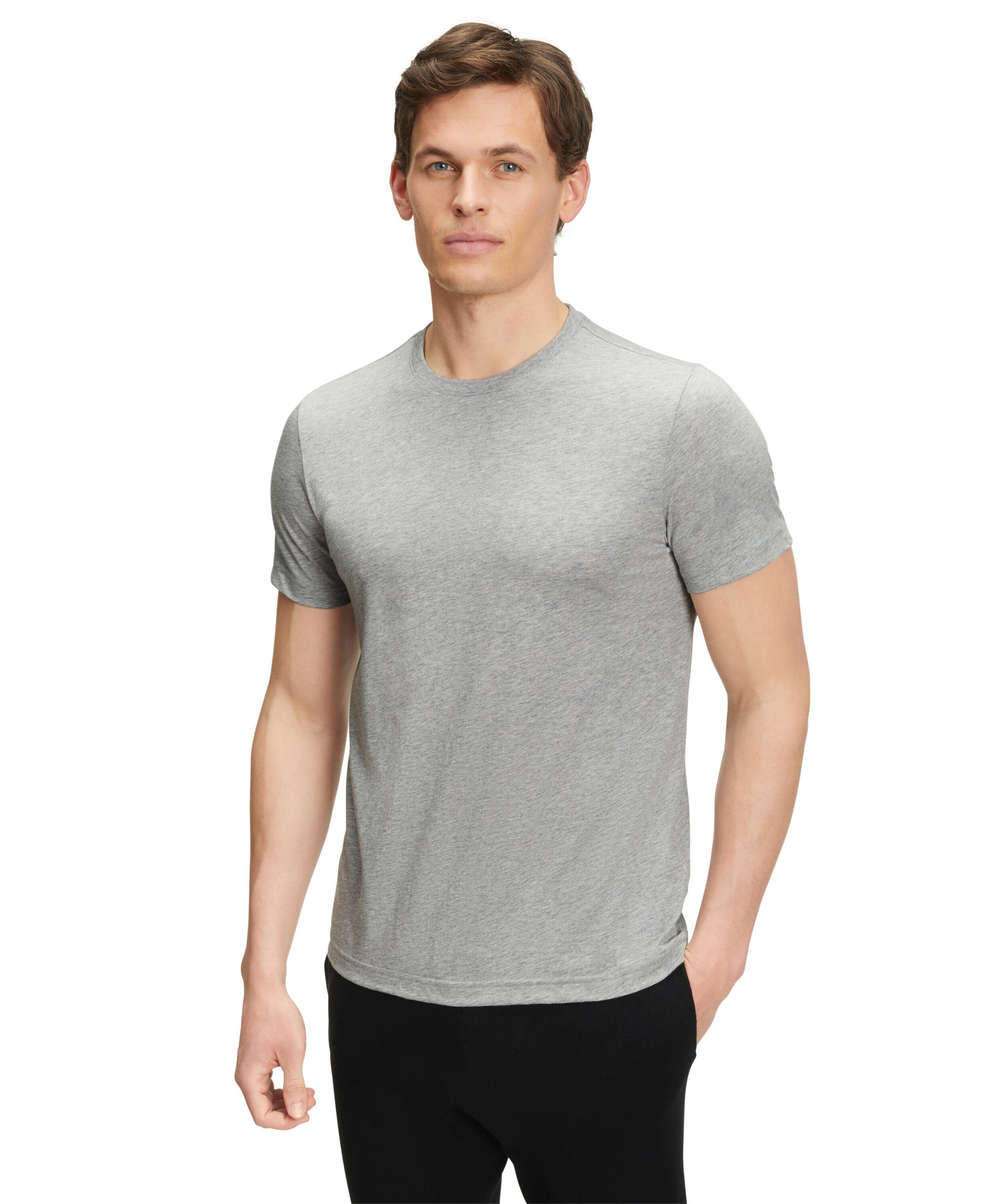 FALKE T-Shirt (1-tlg) aus hochwertiger (3400) Pima-Baumwolle grey light