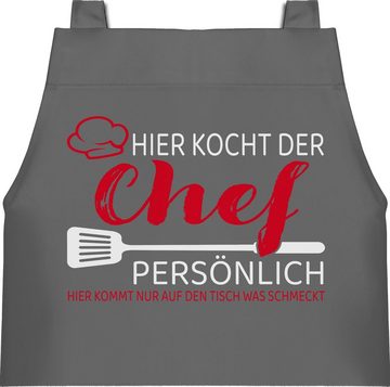 Shirtracer Kochschürze Hier kocht der Chef persönlich - Geschenk Männer Lustig Küche Koch Hob, (1-tlg), Kochschürze Herren Männer