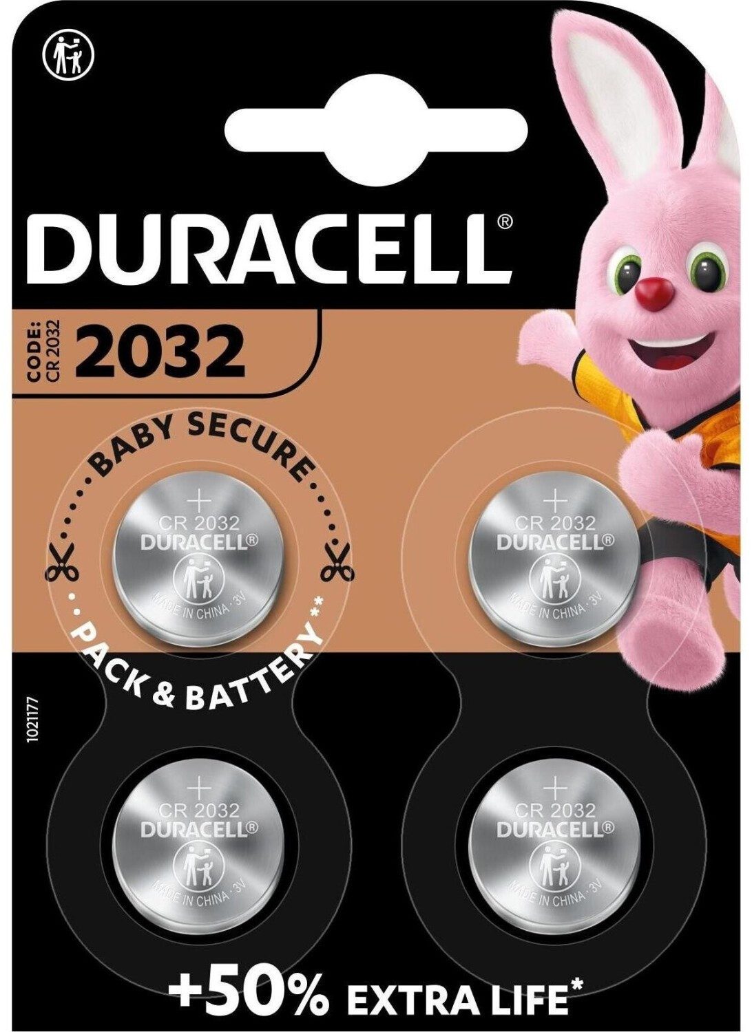 Duracell Duracell CR2032 3V Knopfzelle 4er Pack Lithium Knopfzellen Batterie Batterie, (3 V V), DURACELL CR2032: Hochwertige Lithium-Knopfzelle der bekannten Marke