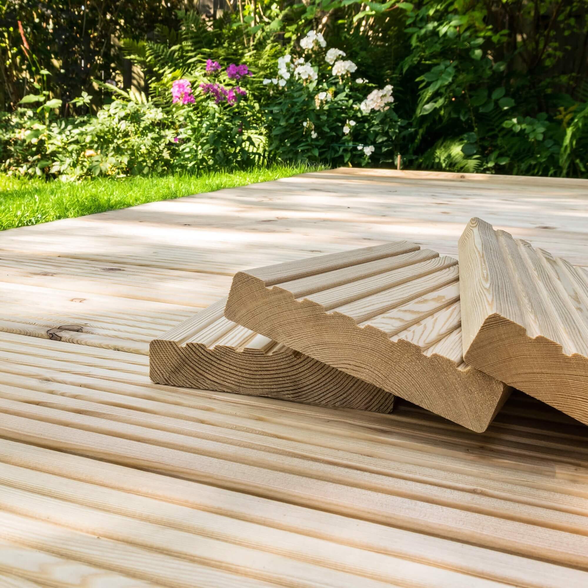 HOME DELUXE Terrassendielen LÄRCHE Holz ARIS - Größenauswahl, 2 m², BxL: je 14,3x200 cm