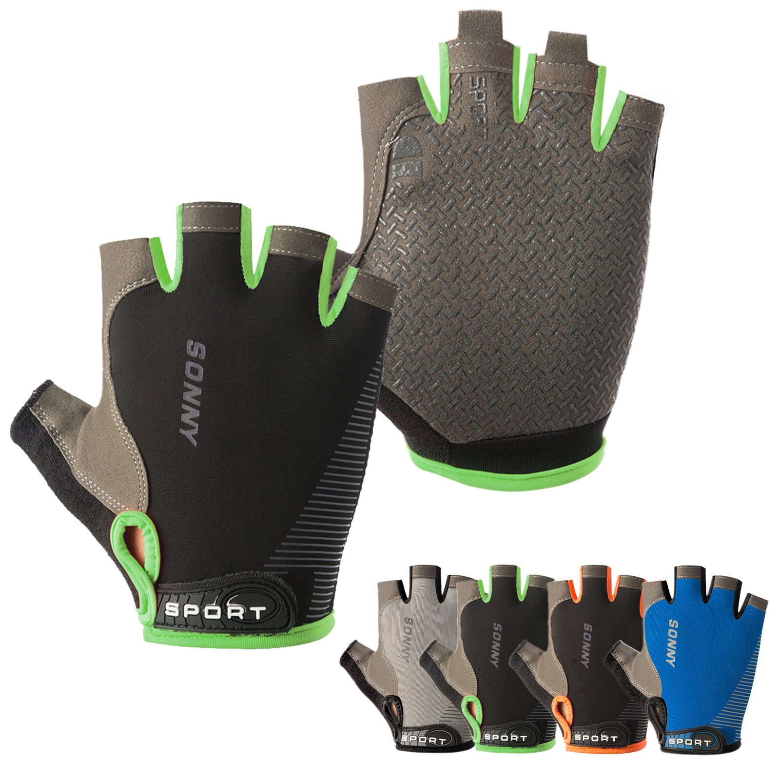 BTTO Hsch. Fahrradhandschuhe Fingerlose Handschuhe Eisseide, Silikon Rutsch günstig online kaufen