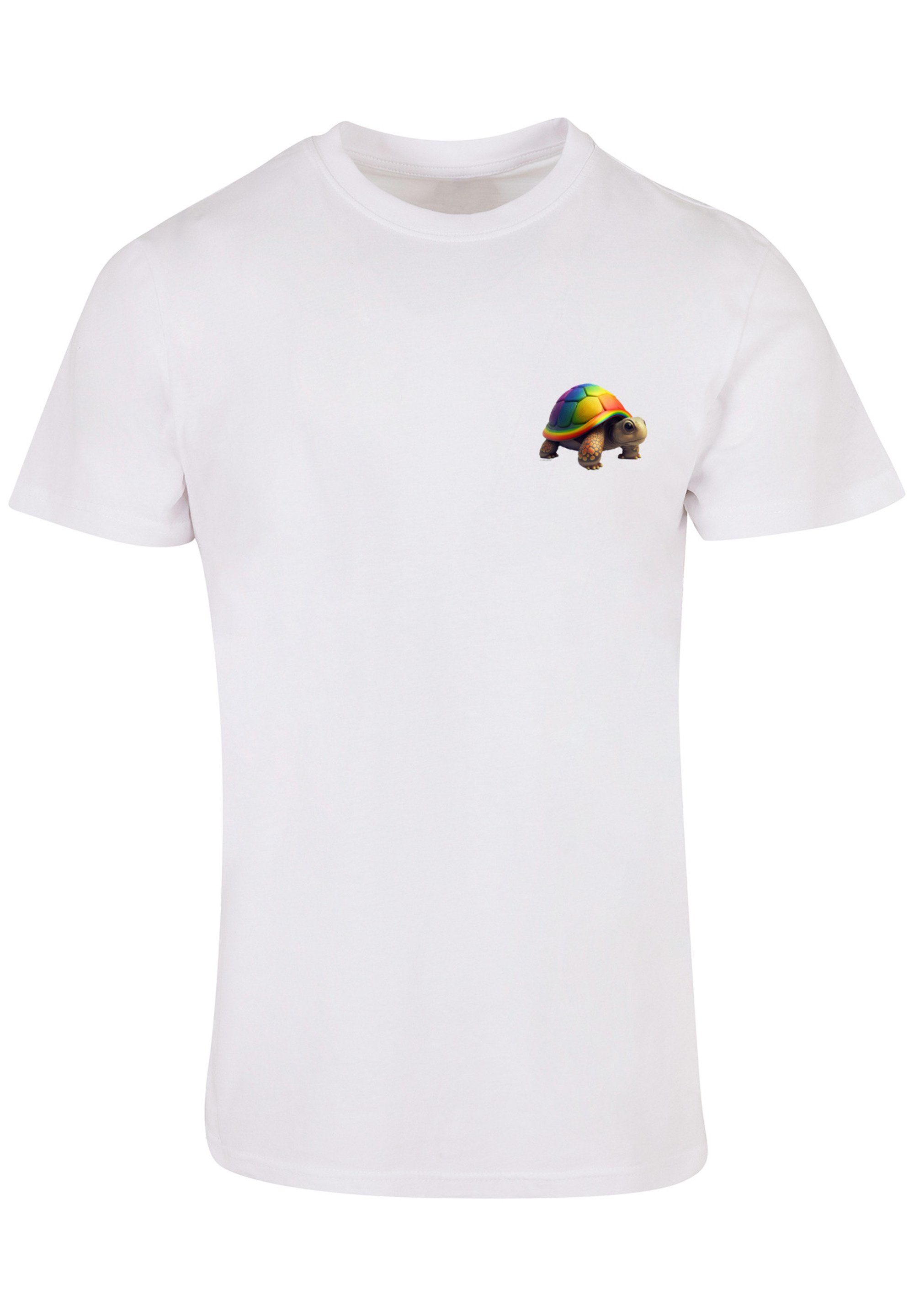Rainbow Turtle F4NT4STIC TEE Print weiß UNISEX T-Shirt