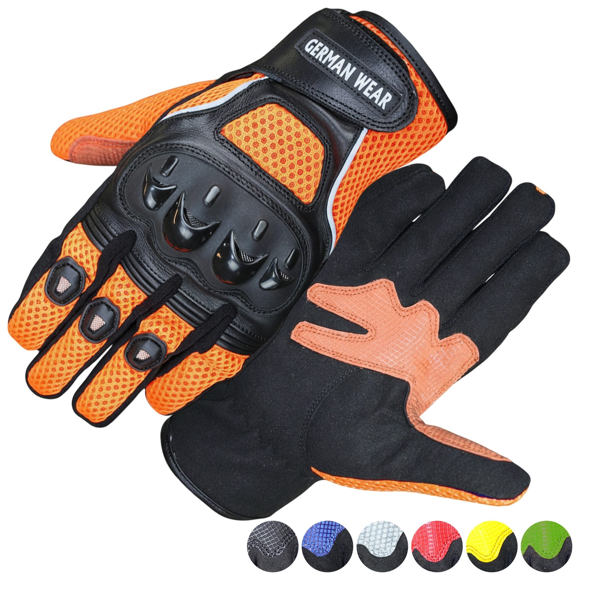 German Wear Motorradhandschuhe GW400G-M9 Motocross Biker Handschuhe Leder- & Textilhandschuhe in 6 Farben