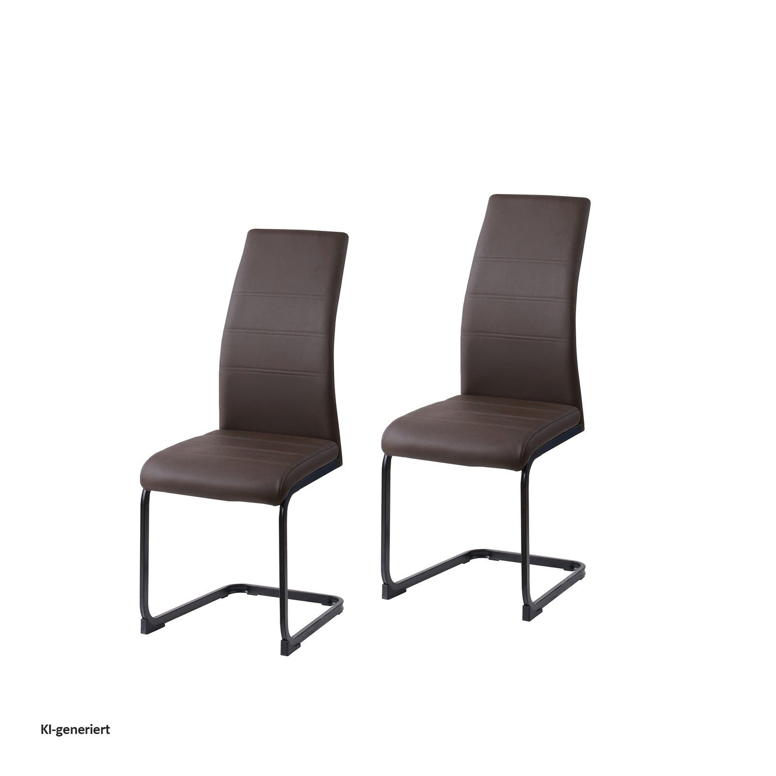 HTI-Living Freischwinger Schwingstuhl SallyP PU Braun (Set, 2 St), Freischwinger Esszimmerstuhl Kunstleder