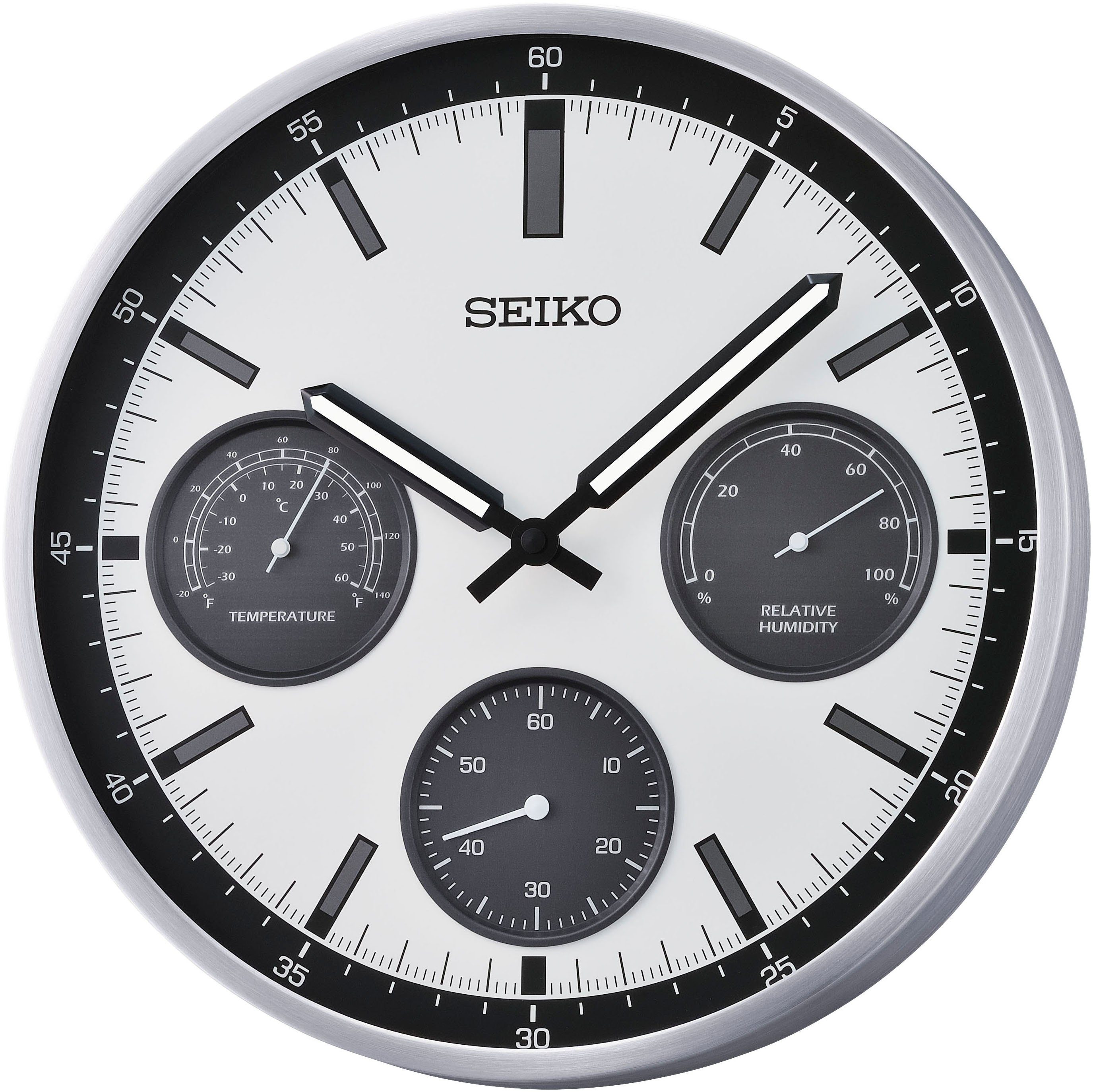 Seiko Wanduhr (Quarzuhr,Leuchtzeiger,Wohnzimmer,Esszimmer,Küche,Arbeitszimm günstig online kaufen