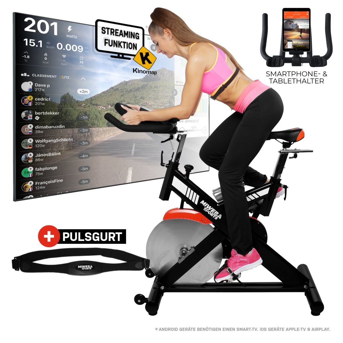 Speedbike Heimtrainer Ergometer Indoor Cycling Fahrrad Fitnessbike 150 kg LCD 