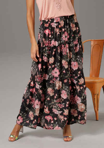 Aniston CASUAL Maxirock mit unterschiedlichen Blumendrucken - du hast die Wahl - NEUE KOLLEKTION