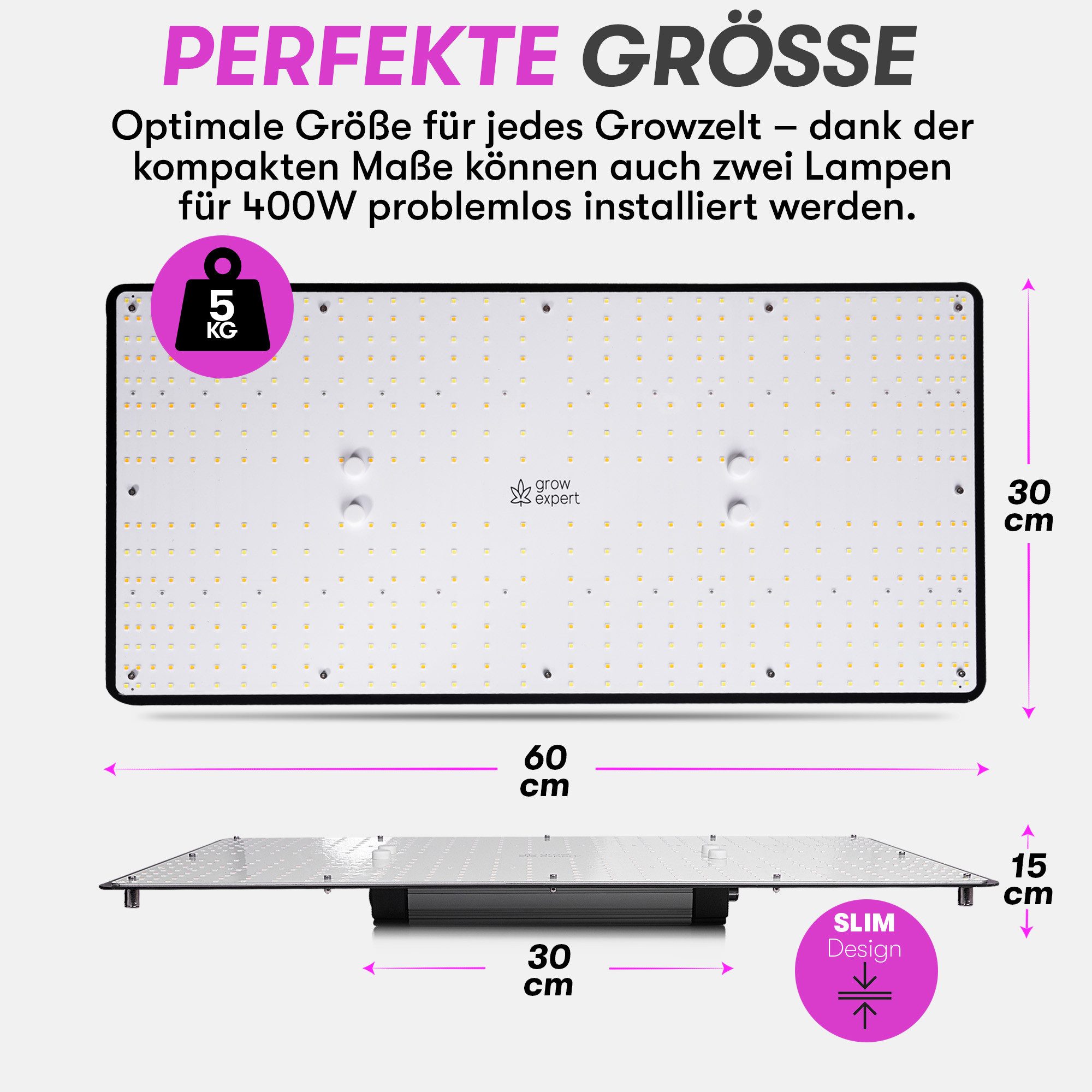 Grow Expert Pflanzenlampe LED Grow Lampe 100W/200W/400W – Samsung LM301D LE günstig online kaufen