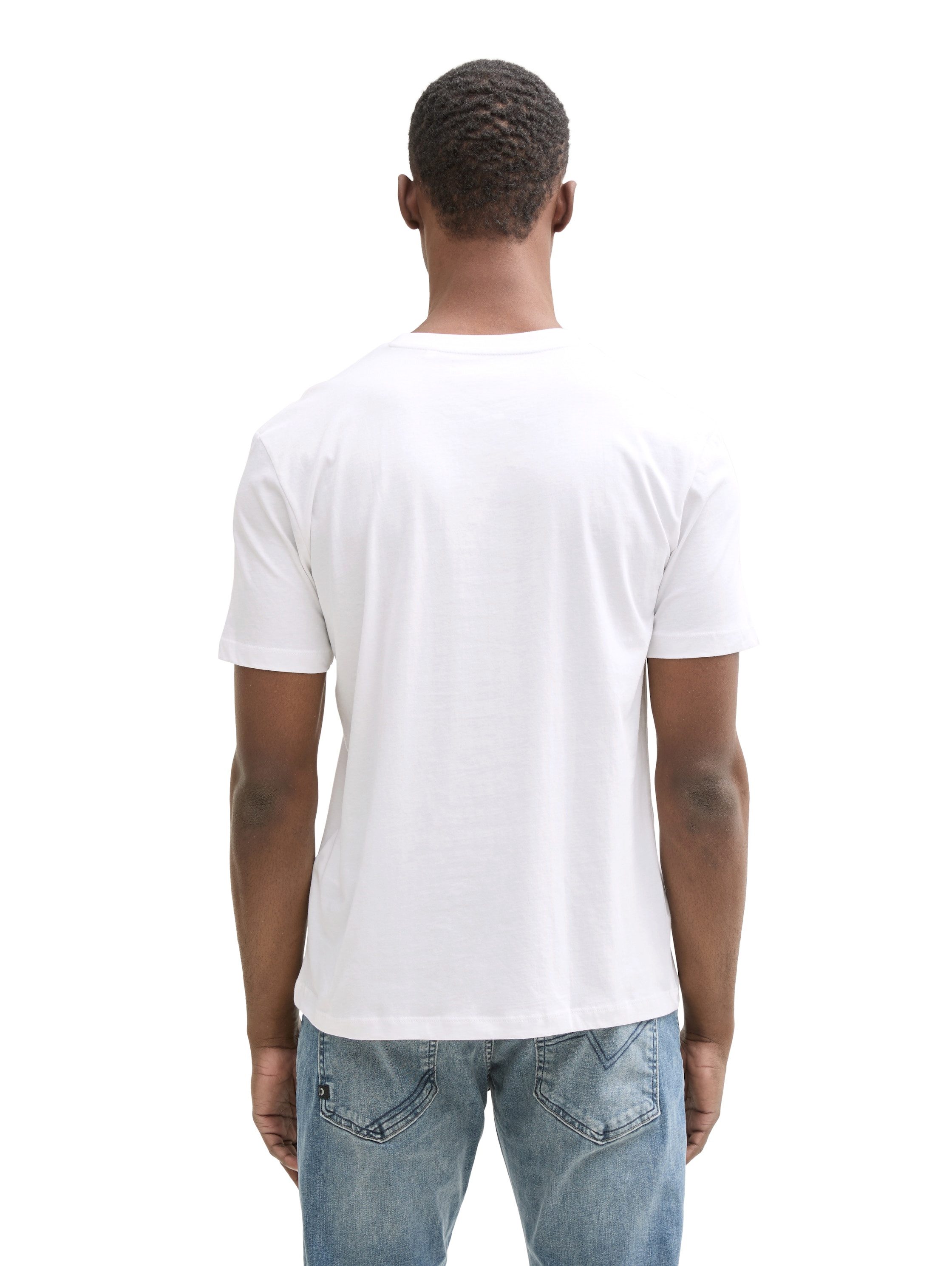 TOM TAILOR Denim T-Shirt (Packung, 3-tlg., 3-er) mit großem Druck