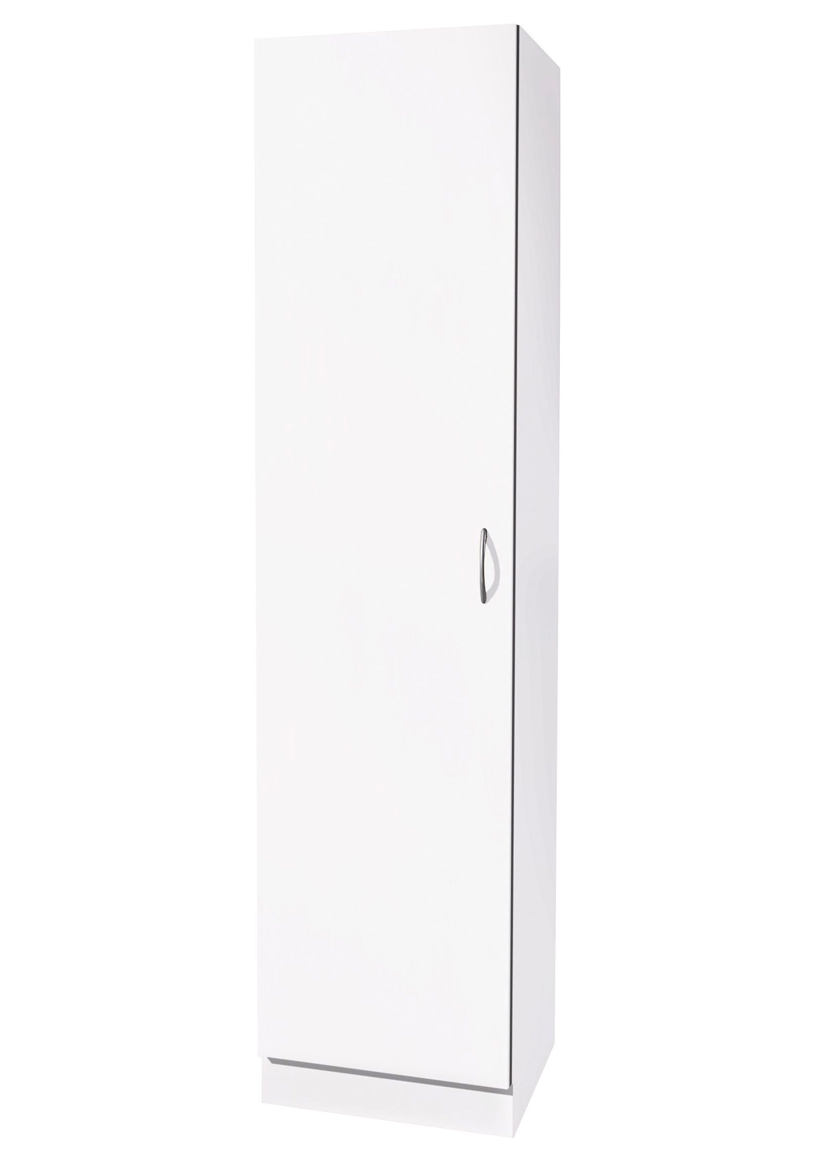 wiho Küchen Seitenschrank Kiel 50 cm breit, Höhe 200 cm Weiß | Weiß