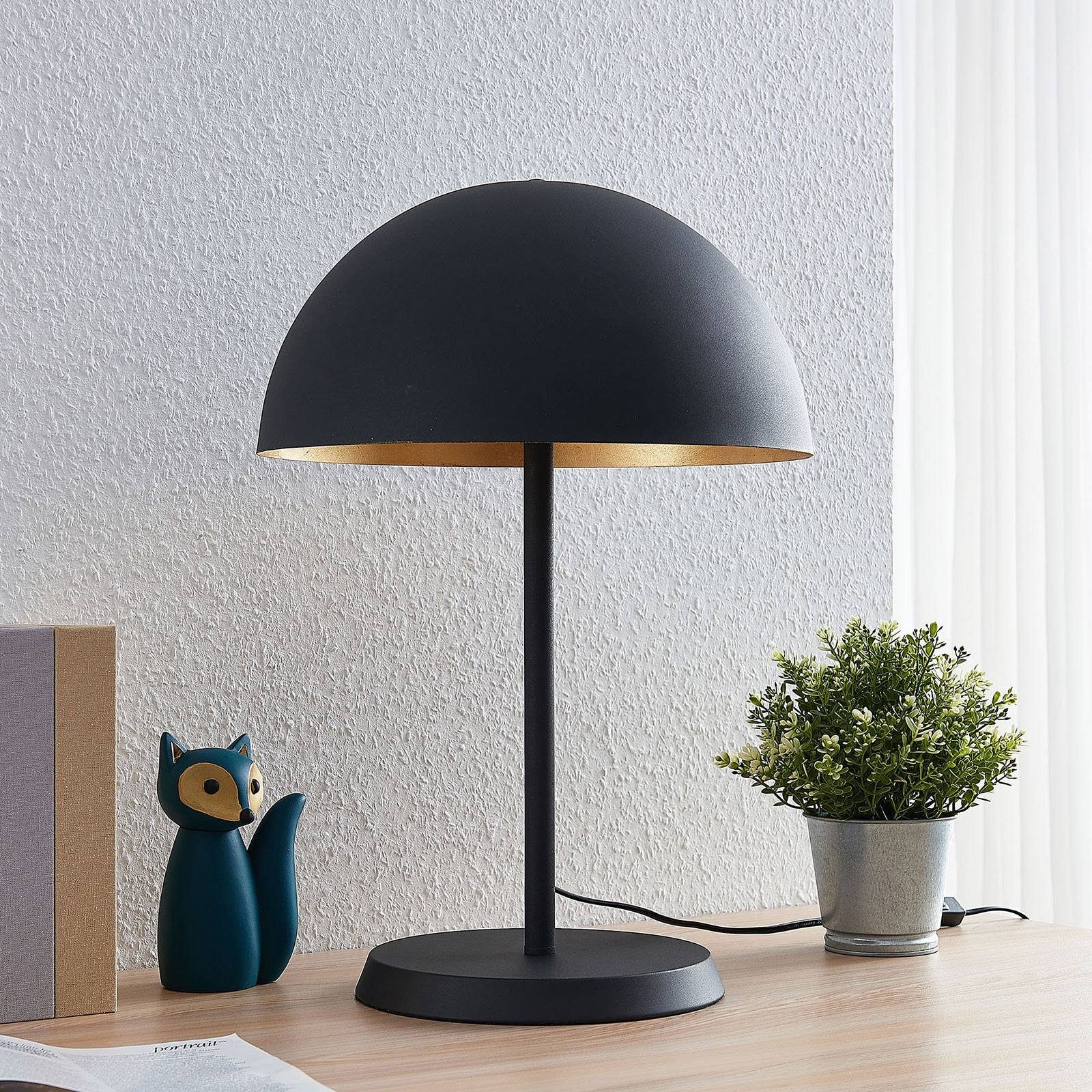 Lindby Tischleuchte Idalene, Metall, Schwarz IP20, 2 x 60 W