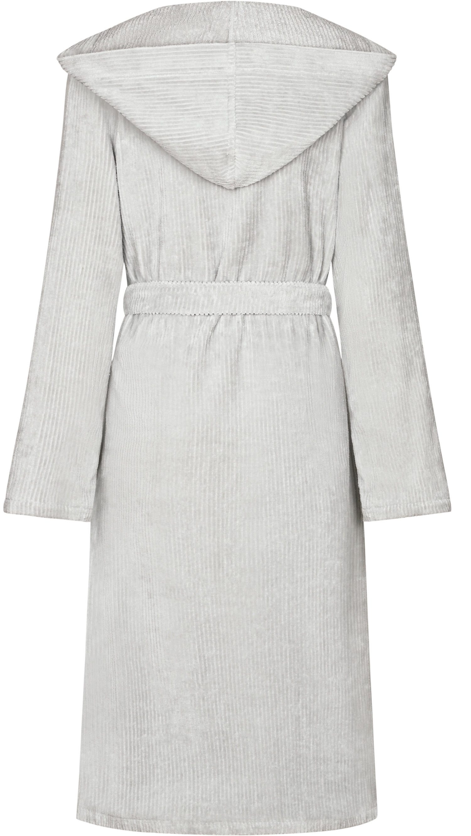 Cawö Damenbademantel Damen Morgenmantel mit Kapuze, Midi, Baumwolle, Kapuze günstig online kaufen