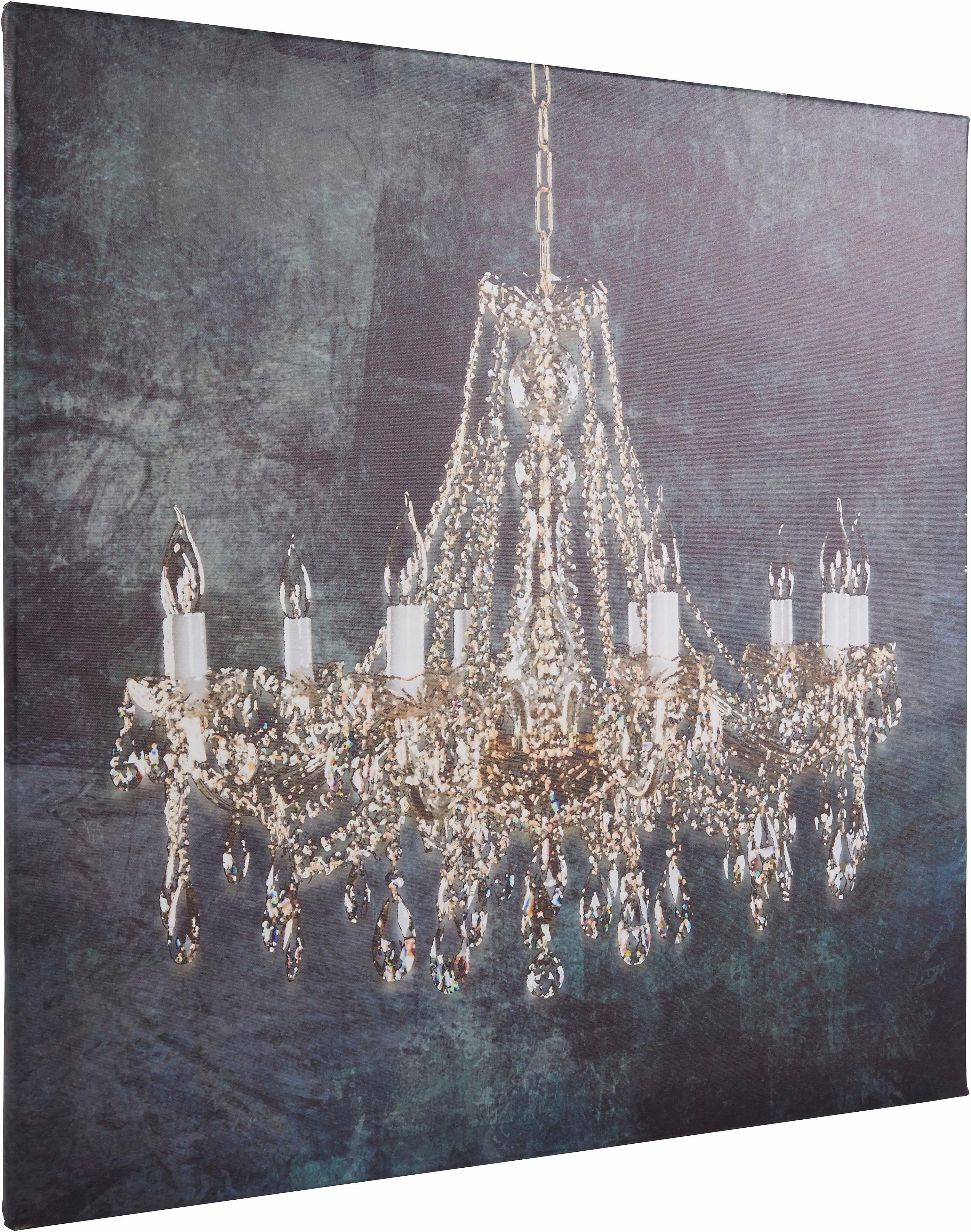 Home affaire Leinwandbild Kronleuchter, Bar & Lounges, Innenarchitektur, Kunst, Könige, Königinnen, Premium-Leinwandstoff, Handarbeit aus Deutschland