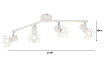 meineWunschleuchte LED Deckenleuchte, schwenkbar, LED wechselbar, Warmweiß, Industriedesign Decken-Strahler, Strahlerleiste mehrflammig 60cm lang