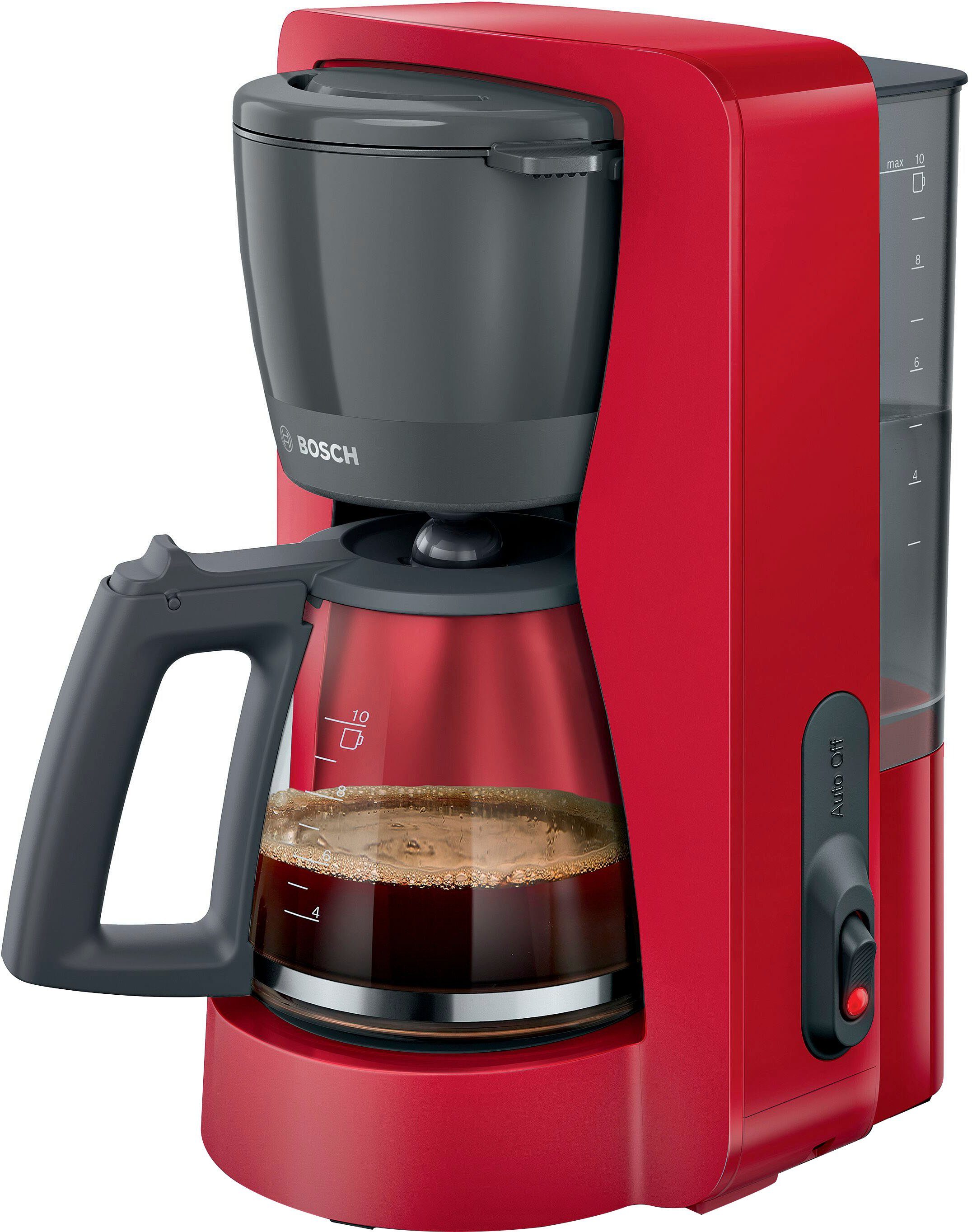 BOSCH Filterkaffeemaschine MyMoment TKA2M114, 1,25l Kaffeekanne, Papierfilter 1x4, für 10-15 Tassen, Glaskanne, 40min Warmhaltefunktion, 1200 W