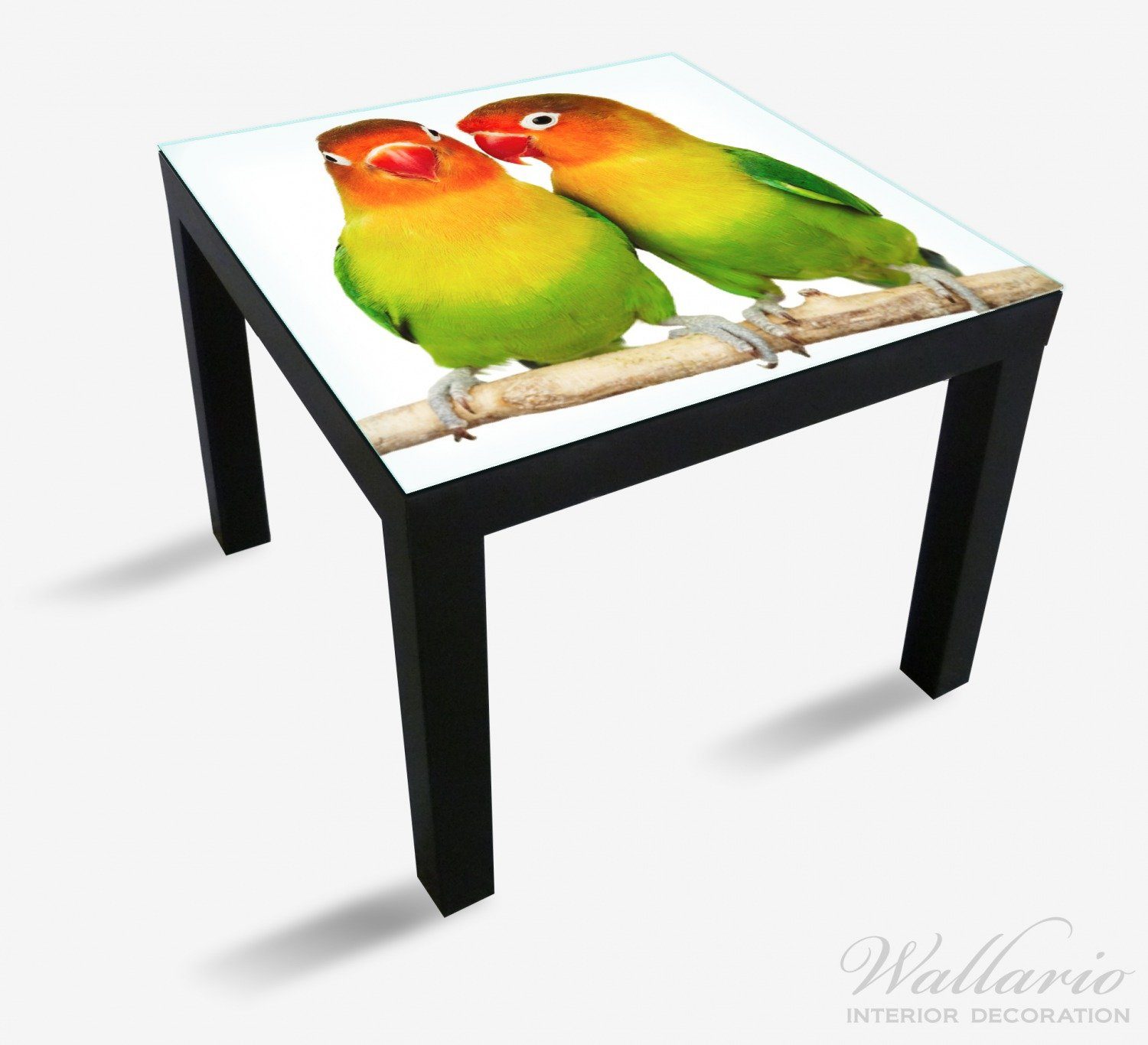 dem Tisch Ikea Papageien St), (1 auf für dünnen Wallario geeignet Lack Tischplatte Ast