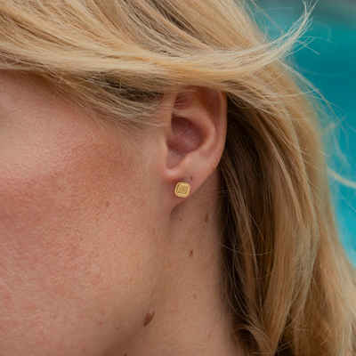 Made by Nami Ohrring-Set Viereckige Ohrringe Gold für Damen Wasserfester Schmuck, Minimalistisch Geschenk für Sie