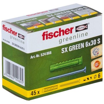 fischer Schrauben- und Dübel-Set Fischer Spreizdübel SX green 6.0 x 30 mm - 45
