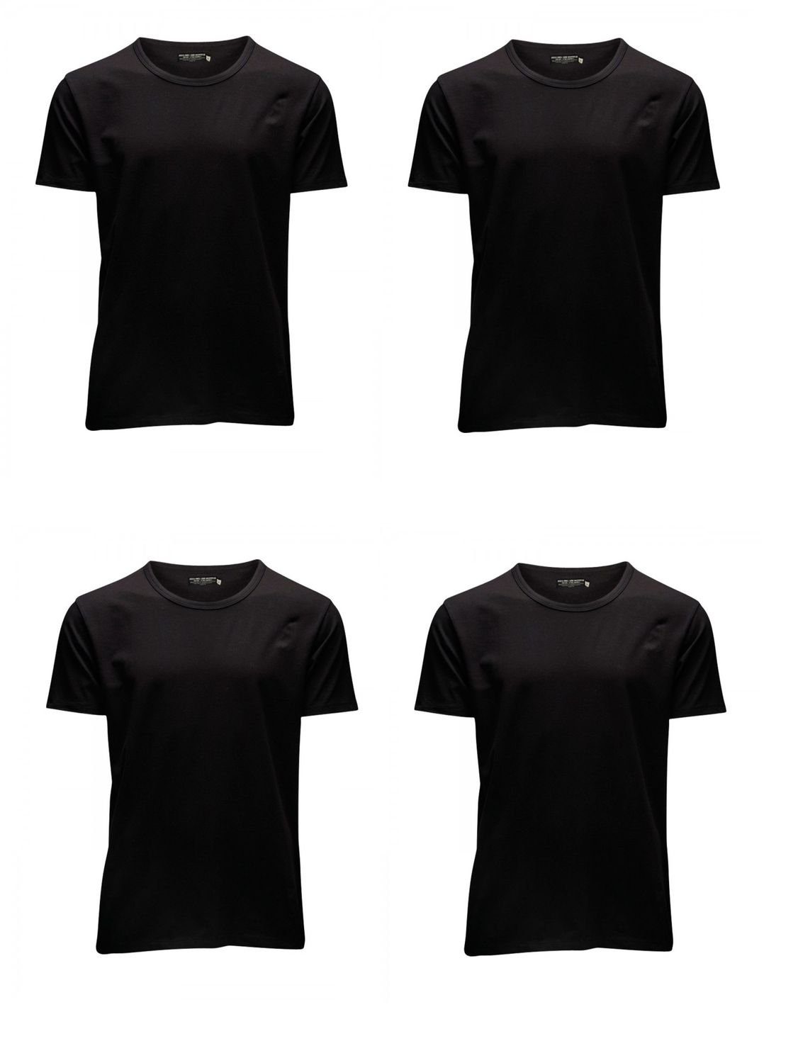 Jack & Jones T-Shirt 4er Pack Mustang Herren T-Shirt (4-tlg) mit Stretch Black (12058529) - O-Neck