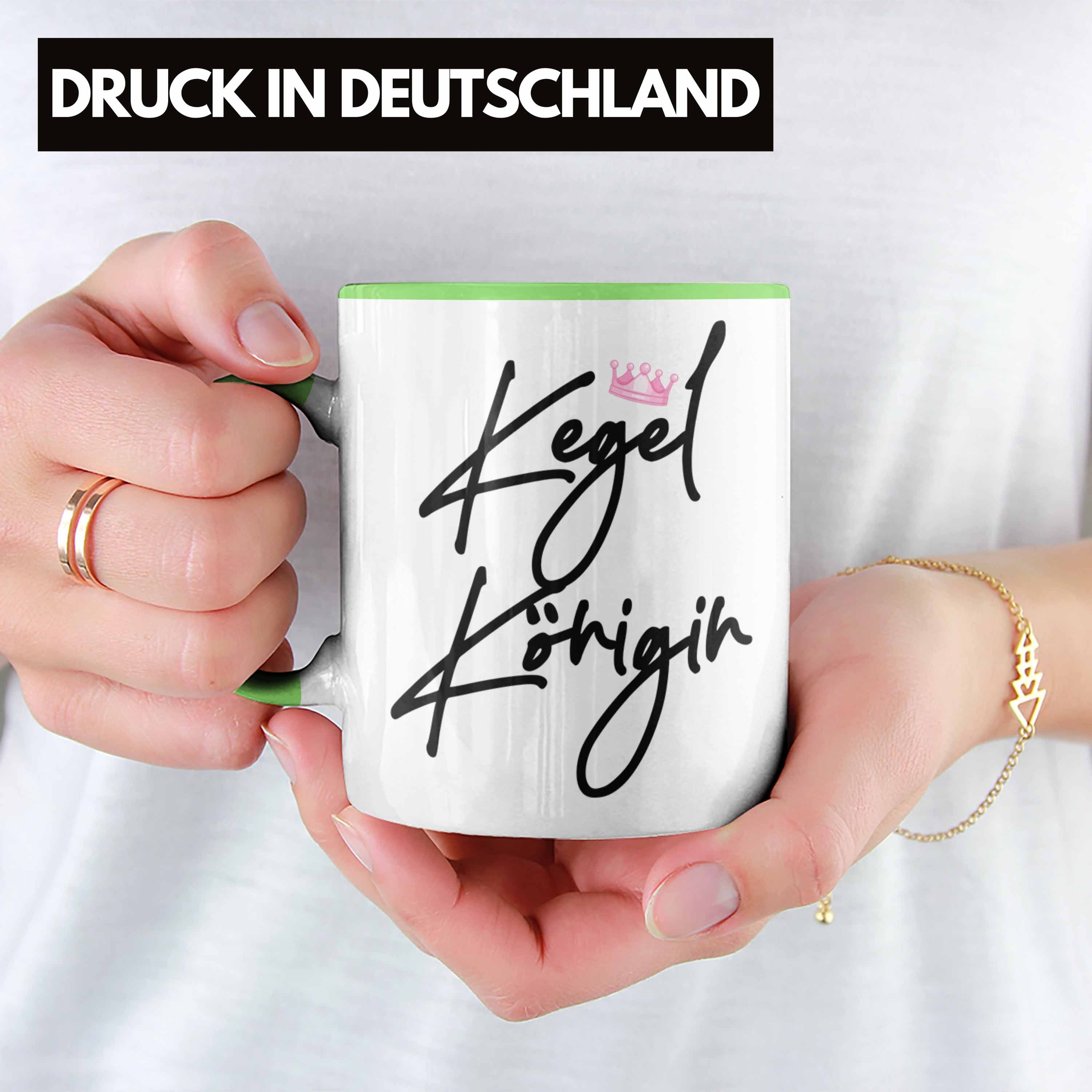 Kegel Trendation Geschenk Grün Frauen Königin Tasse Kegelklub Tasse