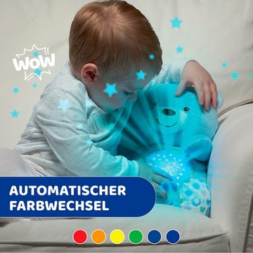 Chicco Kuscheltier First Dreams Baby Bär, Hellblau, mit Lichtprojektion und Soundfunktion