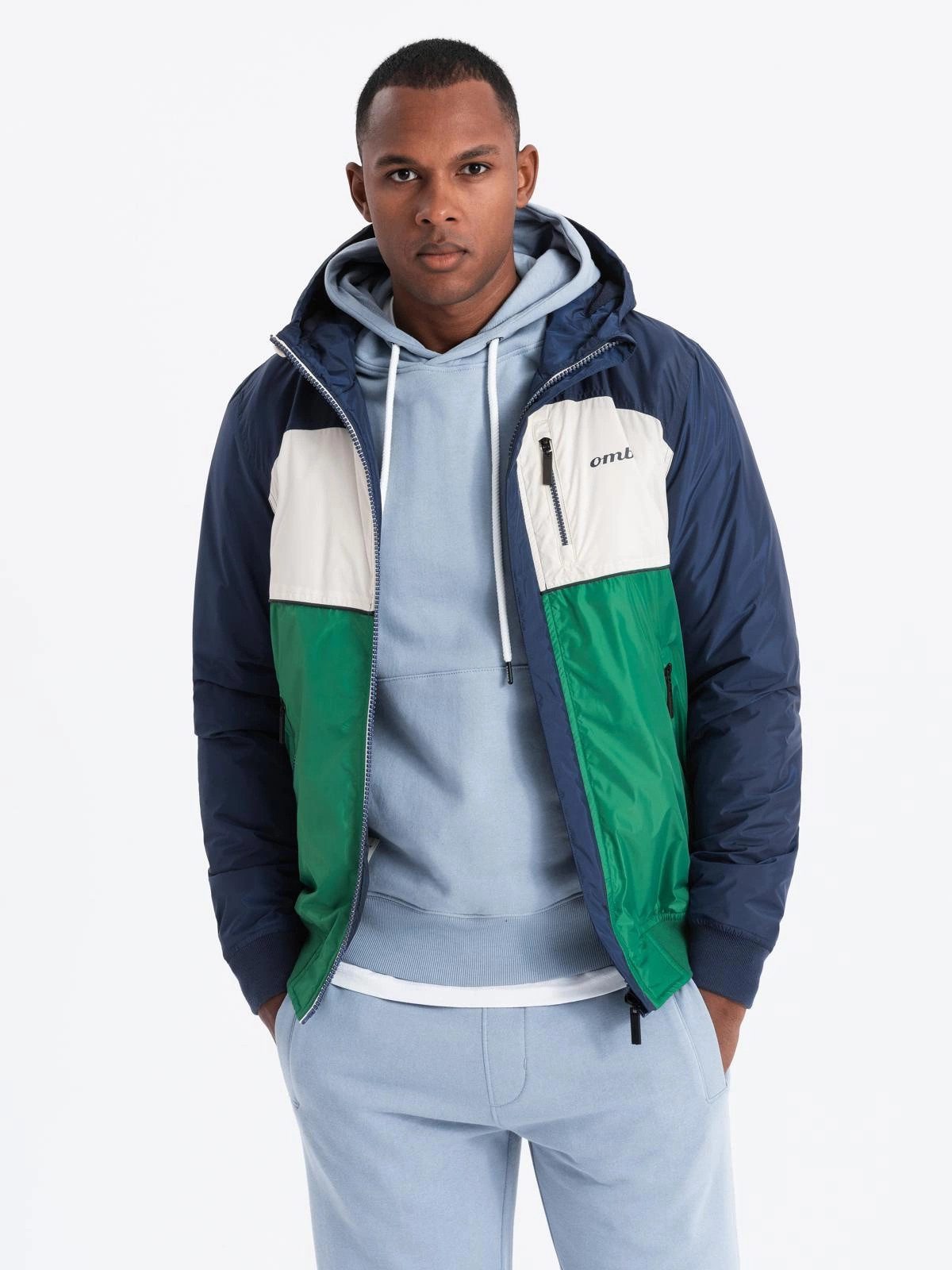 Allwetterjacke Leichte farbige Herren-Sportjacke mit Fleece