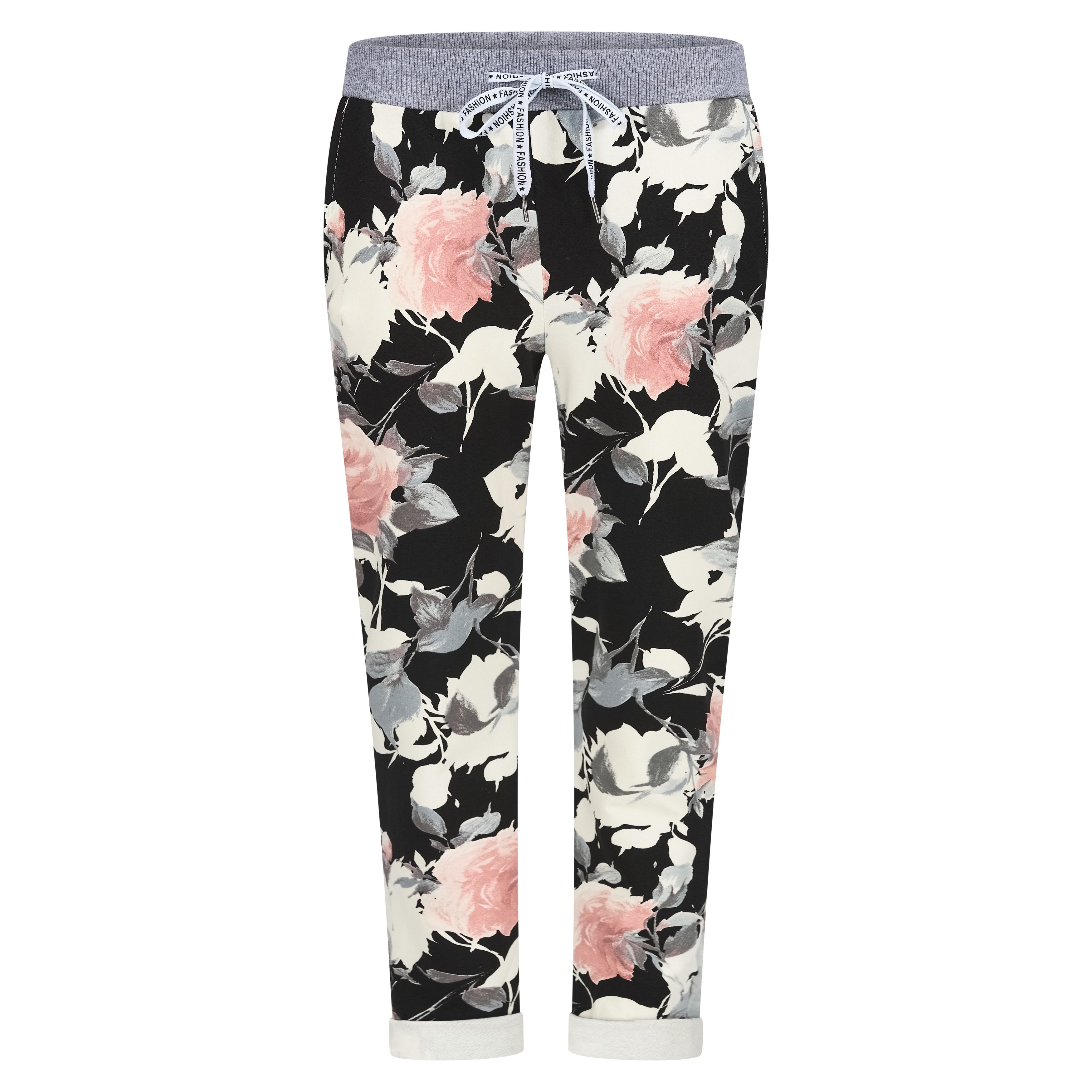 Mississhop Chinohose Damen Hose Blumen Jogginghose günstig online kaufen