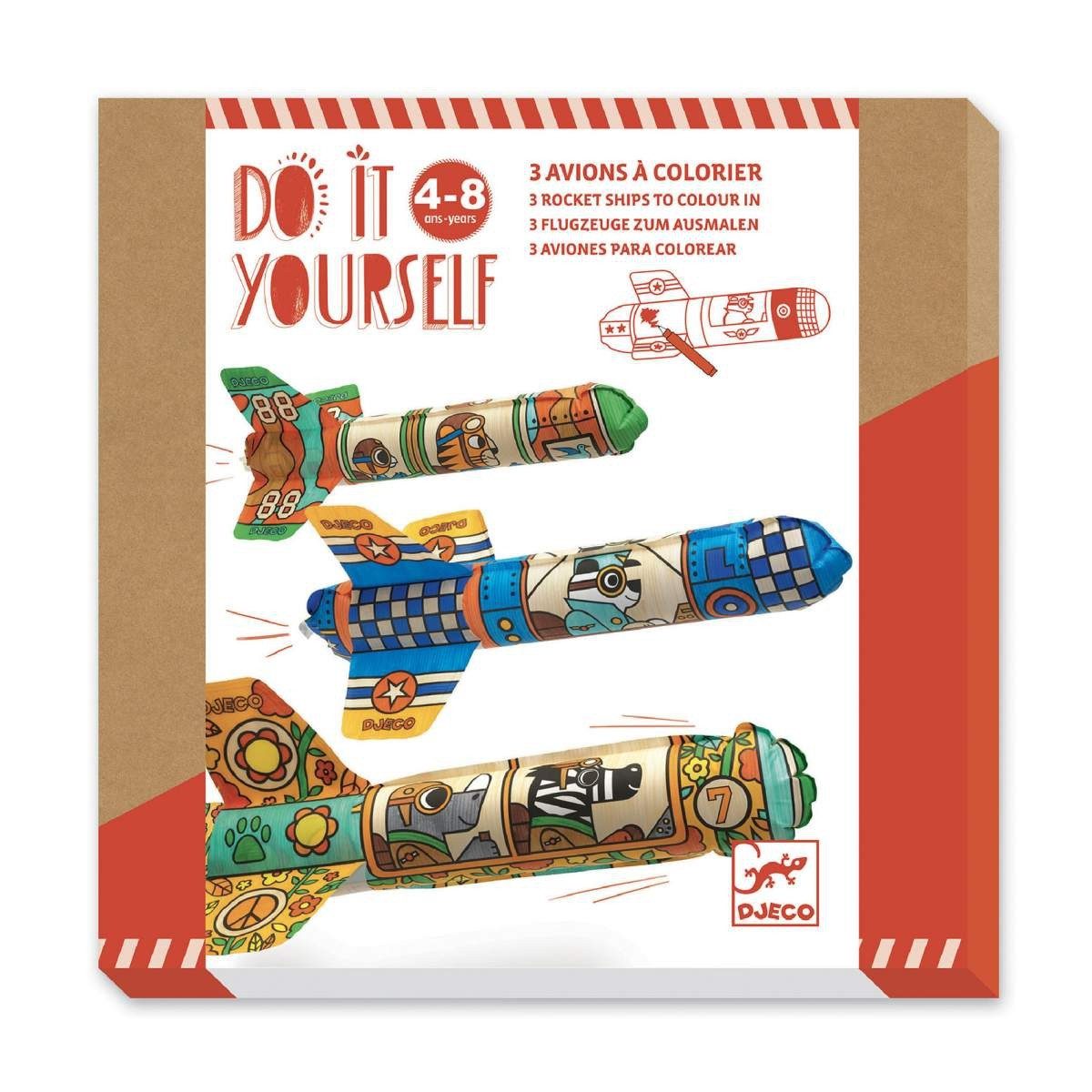 DJECO Motivpapier Do it yourself Flugzeuge basteln DIY
