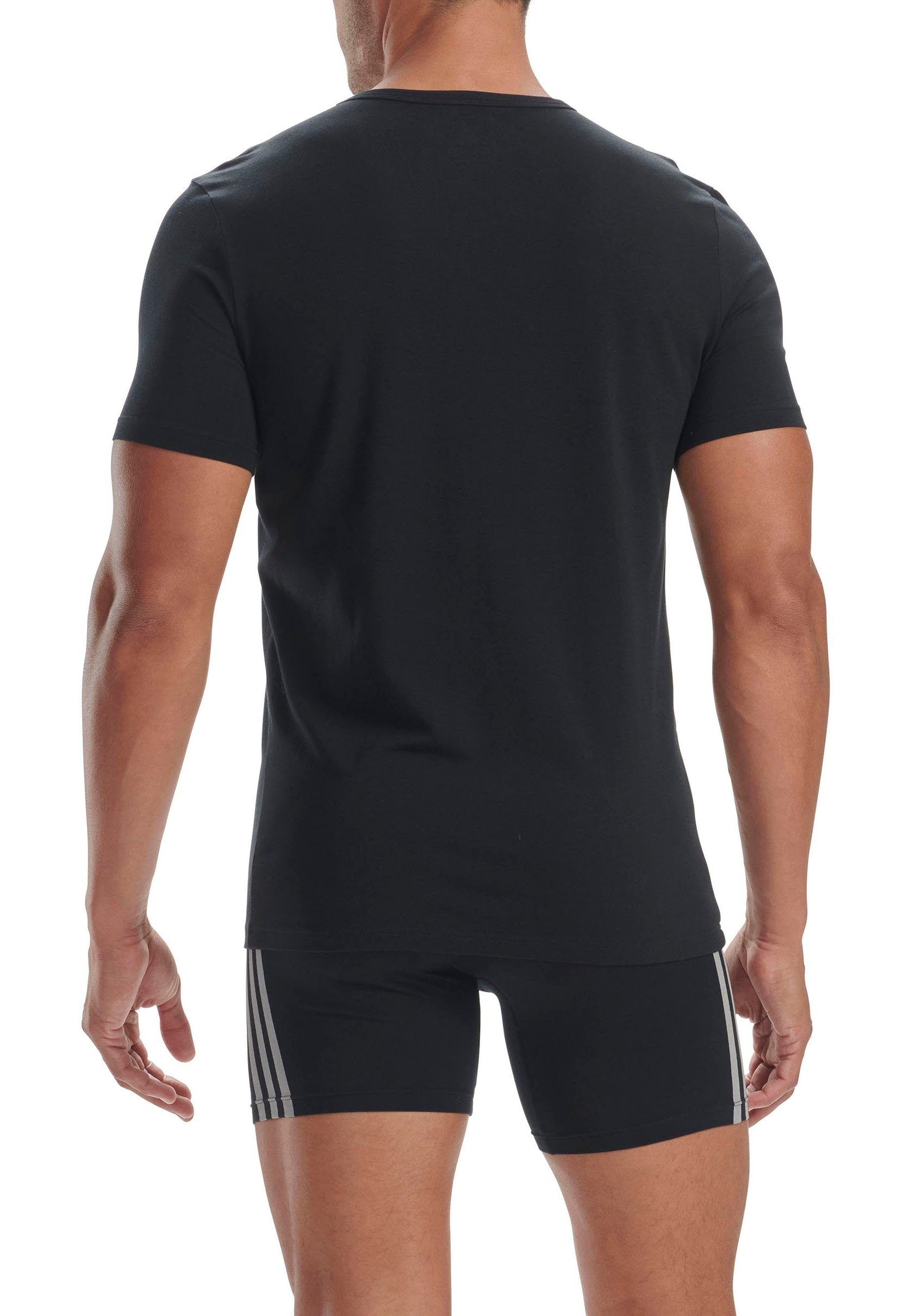 Way adidas Performance flexiblem Unterhemd T-Shirt V-Neck 4 schwarz Sportswear adidas (2er-Pack) mit Stretch
