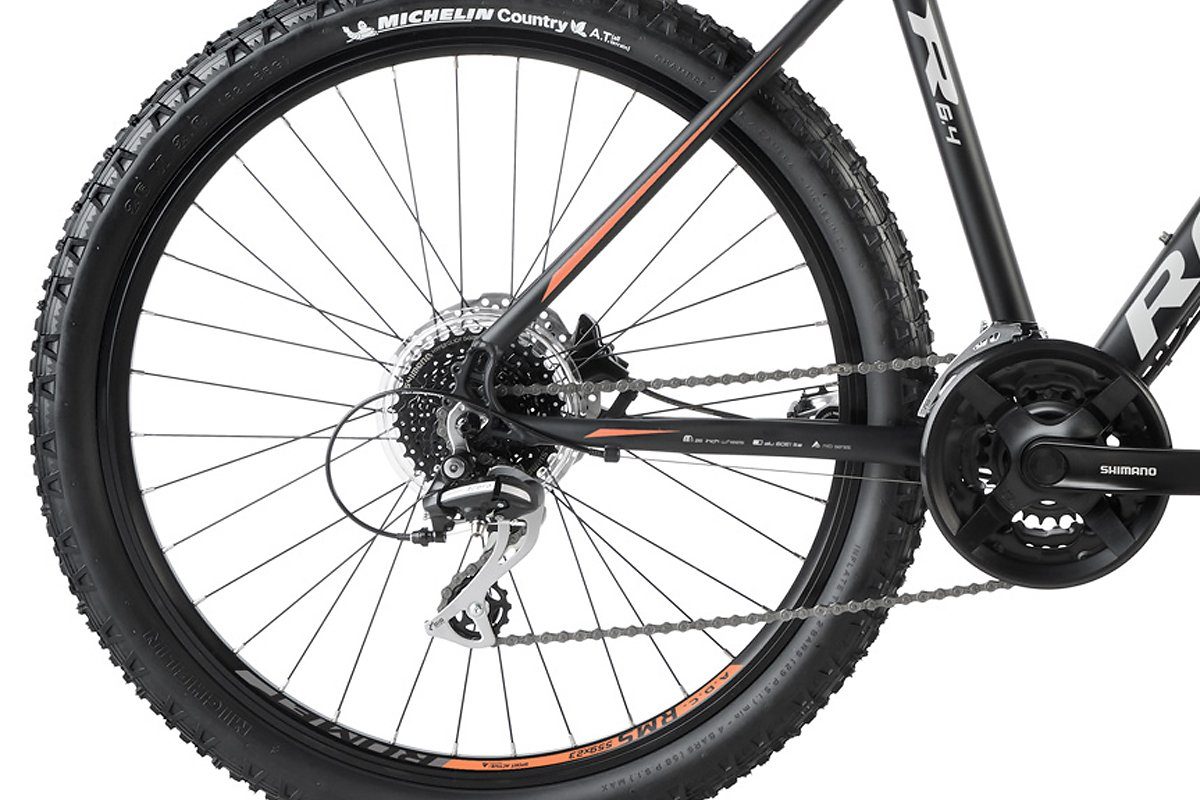 ROMET Mountainbike MTB Fahrrad Rambler 6.4 26 Zoll, Schwarz-Orange, 24  Gänge Shimano, 24 Gang, Kettenschaltung