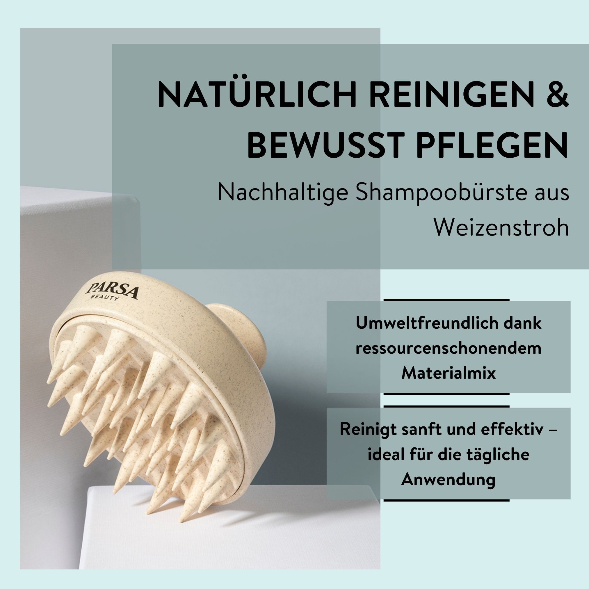 PARSA Beauty Haarbürste Nature Love Shampoob?rste aus Weizenstroh f?r Kopfhautmassage