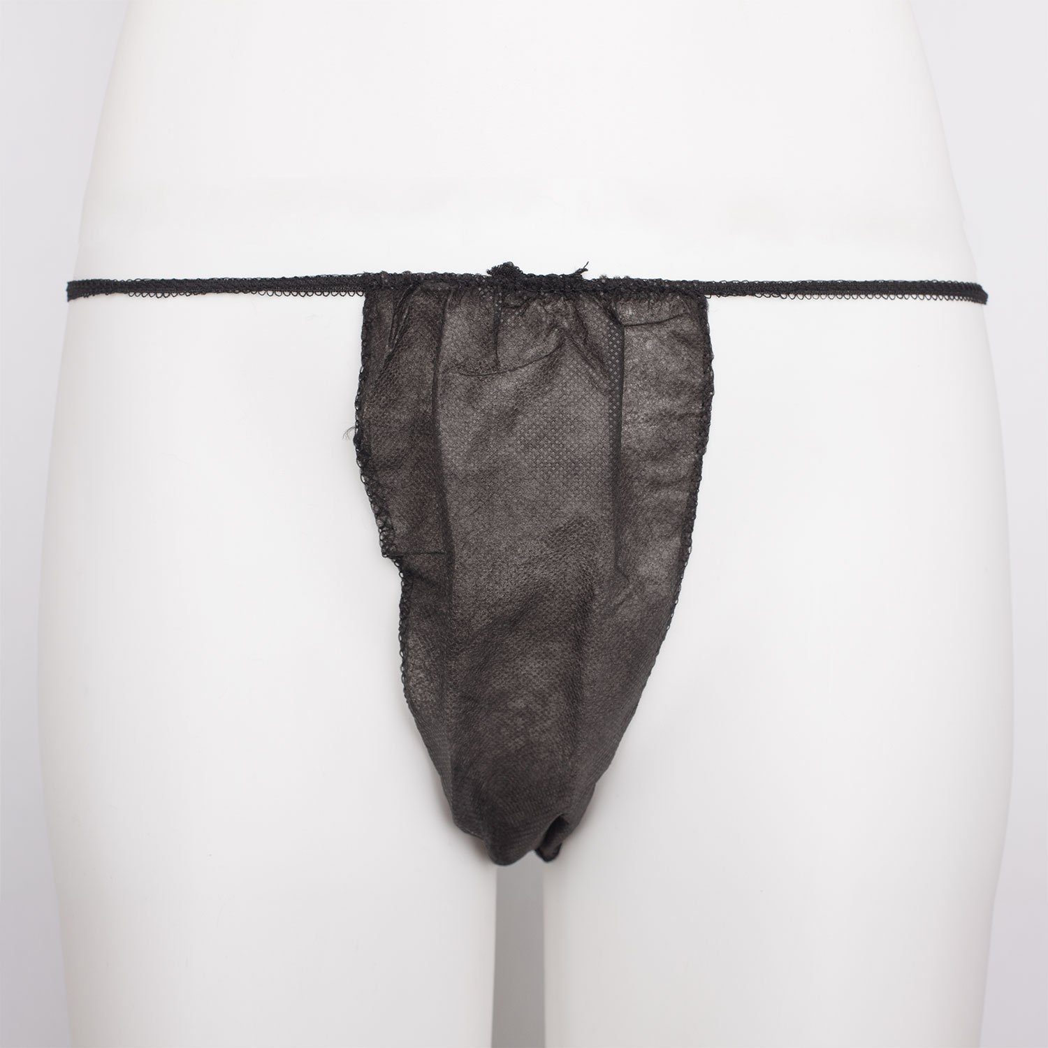 Welltouch Slip Einweg String Tanga-Damen, schwarz 1 Karton, 1.000 St. (20 Beutel) (1000-St)