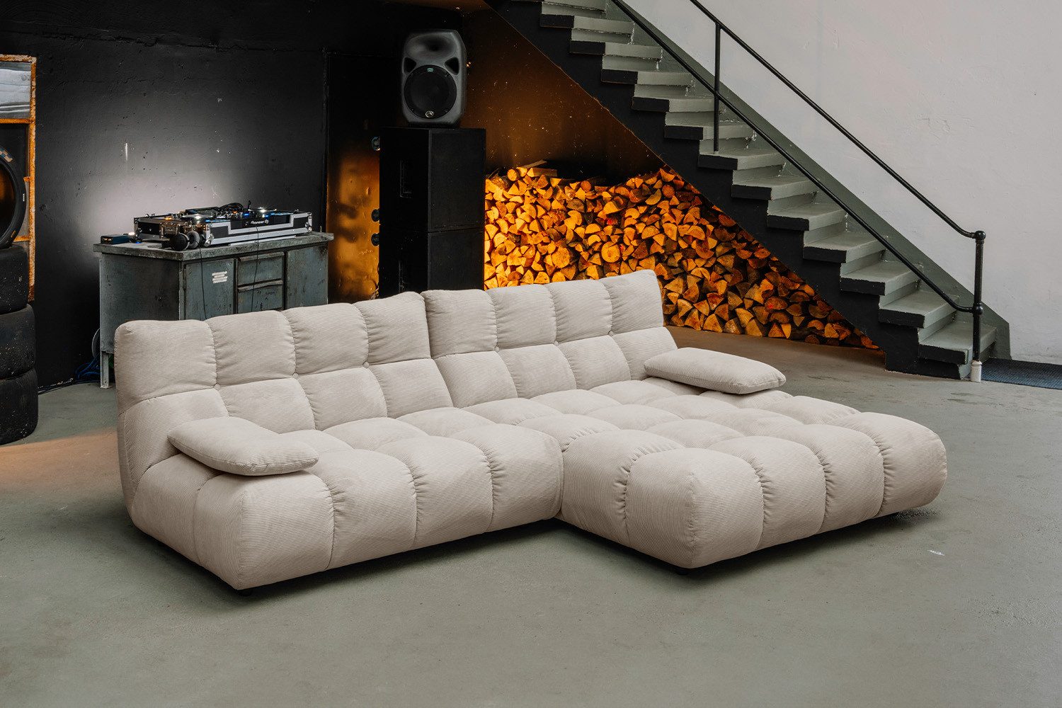 KAWOLA Ecksofa VIVIEN L-Form Feincord - Bequem & Modern - Wohnzimmer Couch, L-Couch Feincord, verschiedene Farben, rechts/links montierbar