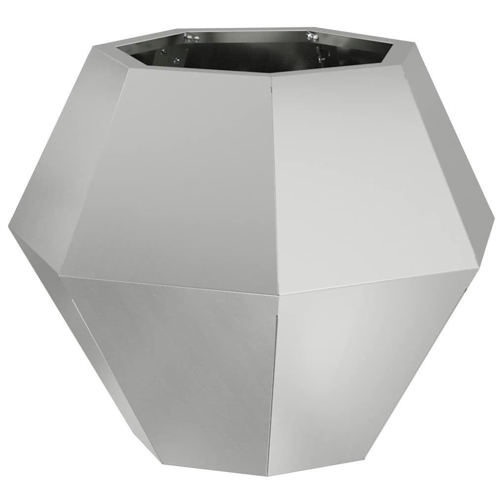 vidaXL Blumentopf Pflanzkübel Silber 50 x 50 x 40 cm Verzinkter Stahl (1 St)