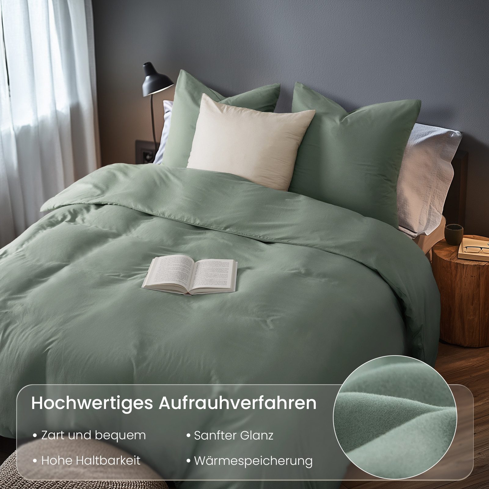 Topfinel Bettwäsche 135x200cm, Seersucker Bettwäsche-Sets, bügelfrei, allergiker, kühlende, 100% Mikrofaser, 3 teilig, Pflegeleicht, kuschelig, weich, Winter Sommer Herbst bedding set