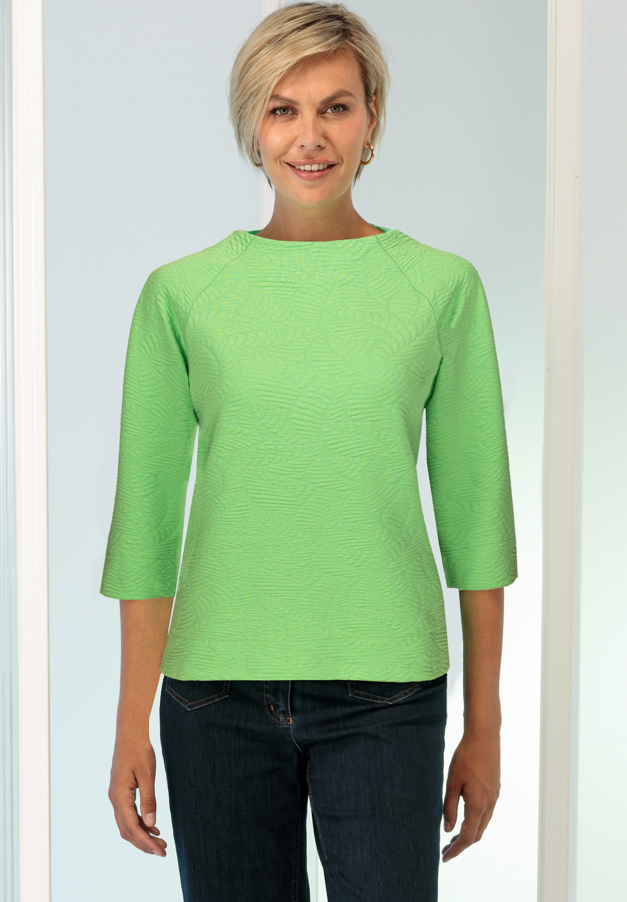 bianca Rundhalsshirt KYLIN in modischem Struktur-Jersey günstig online kaufen