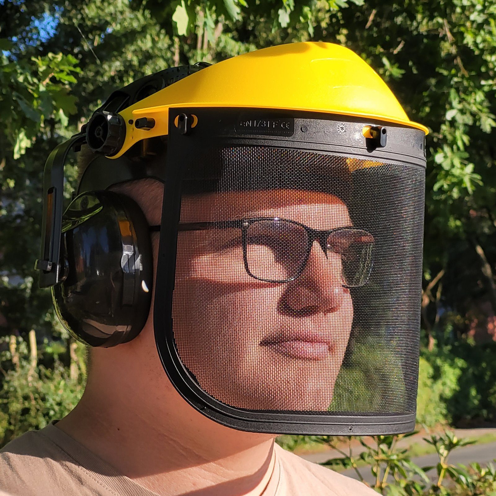 TRUTZHOLM Forsthelm Gesichtsschutz für Freischneider Augenschutz Gehörschutz Visier