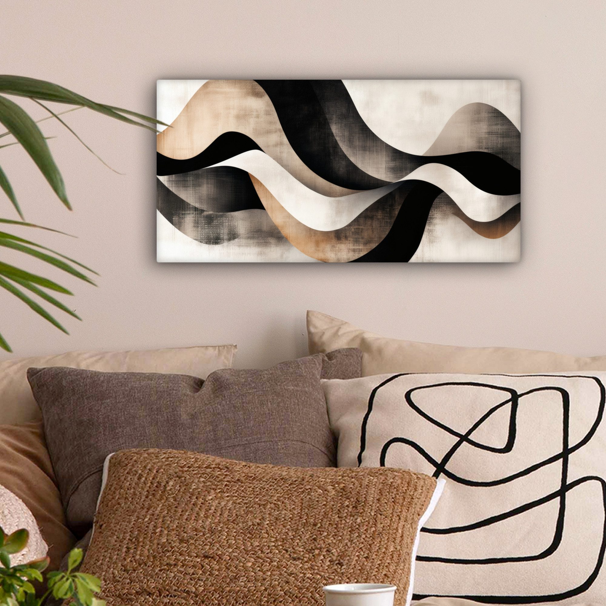 OneMillionCanvasses® Leinwandbild Panorama Abstrakt - Wellen günstig online kaufen