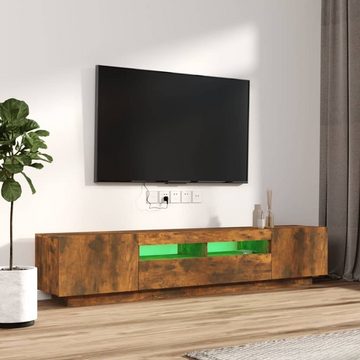 vidaXL TV-Schrank 2-tlg. TV-Schrank-Set LED-Leuchten Räuchereiche Holzwerkstoff (1-St)