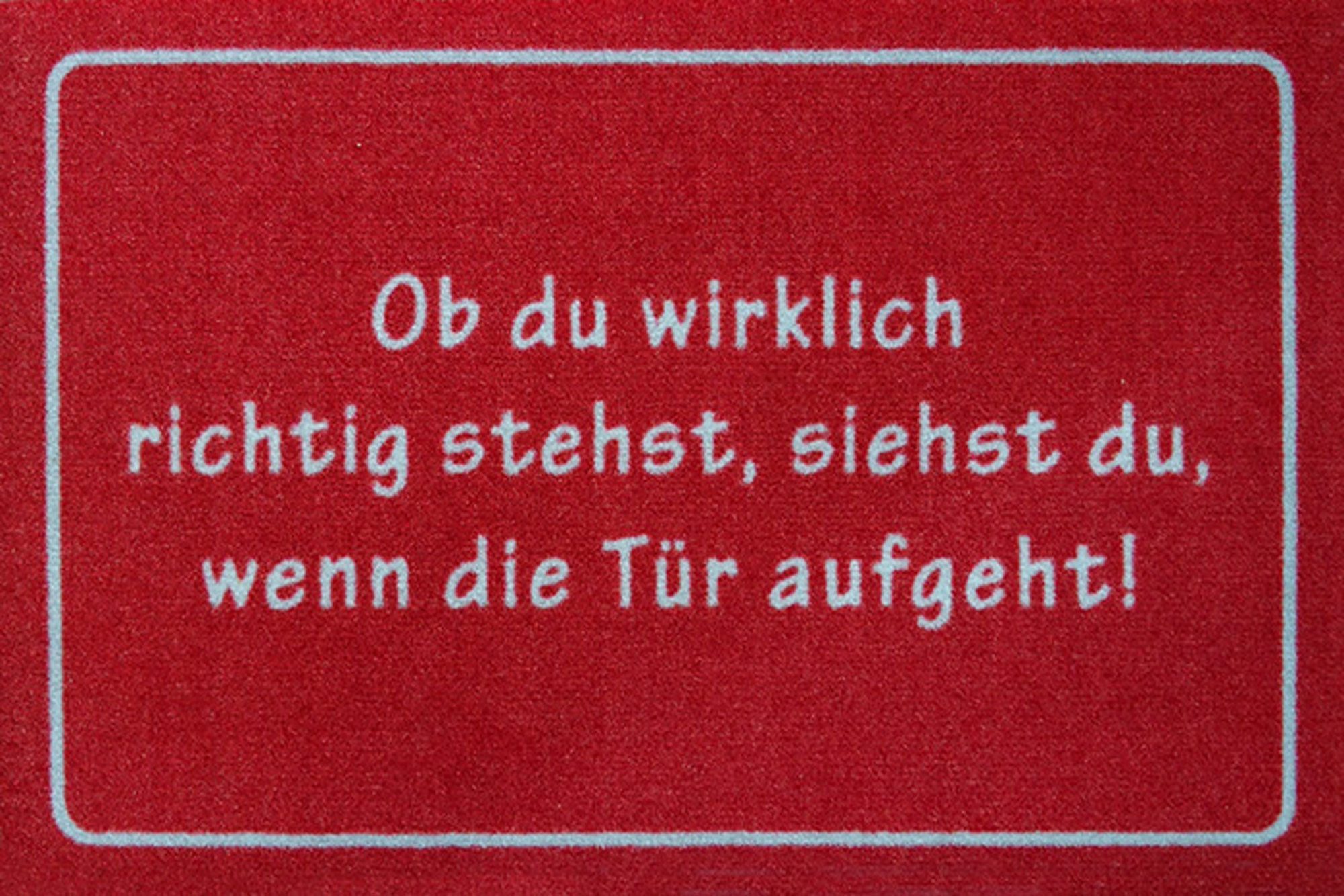Fußmatte Fußmatte - Ob du wirklich richtig stehst - Rot