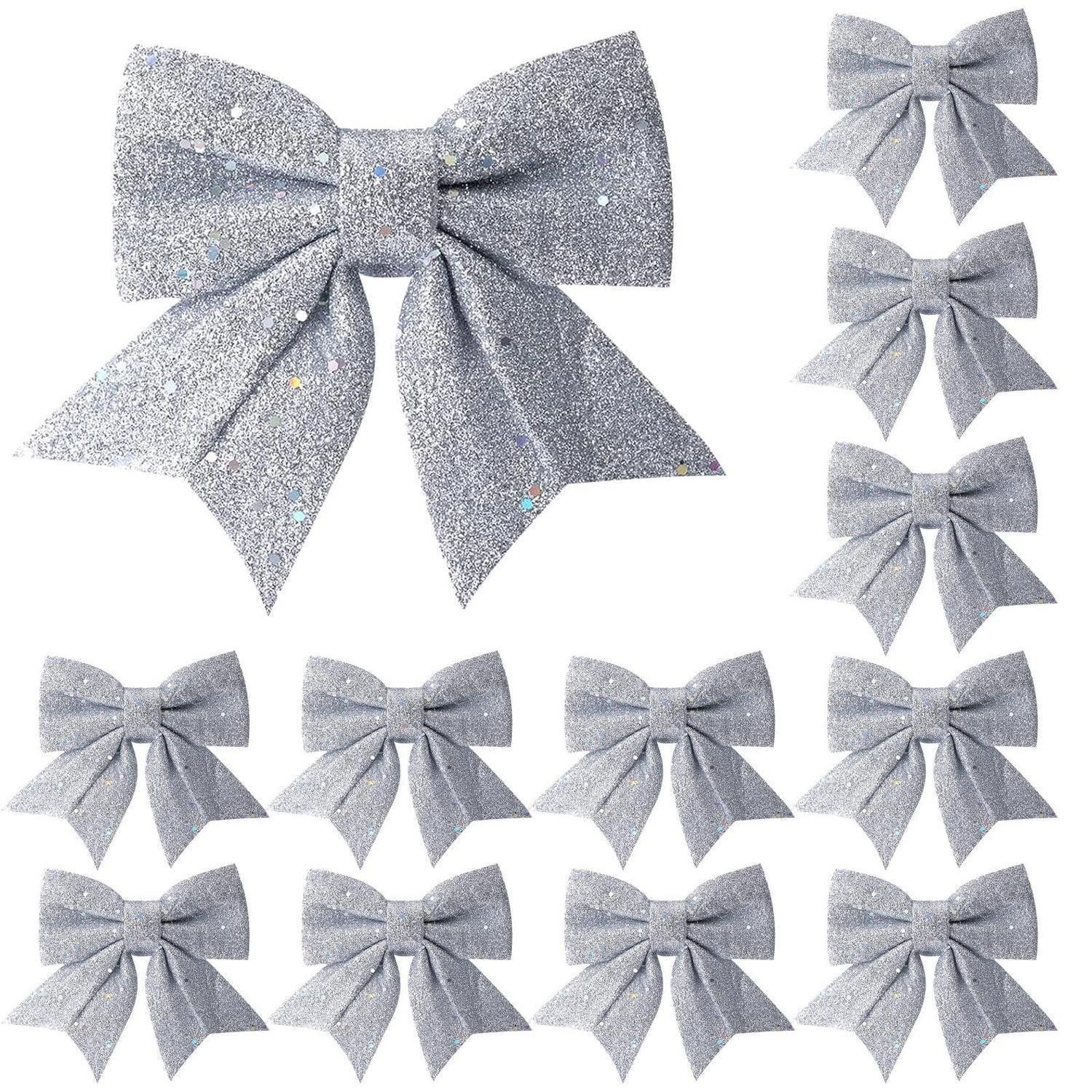 LuxusKollektion Weihnachtsbaumschleife Weihnachtsdeko Schleifen Set 12er Set